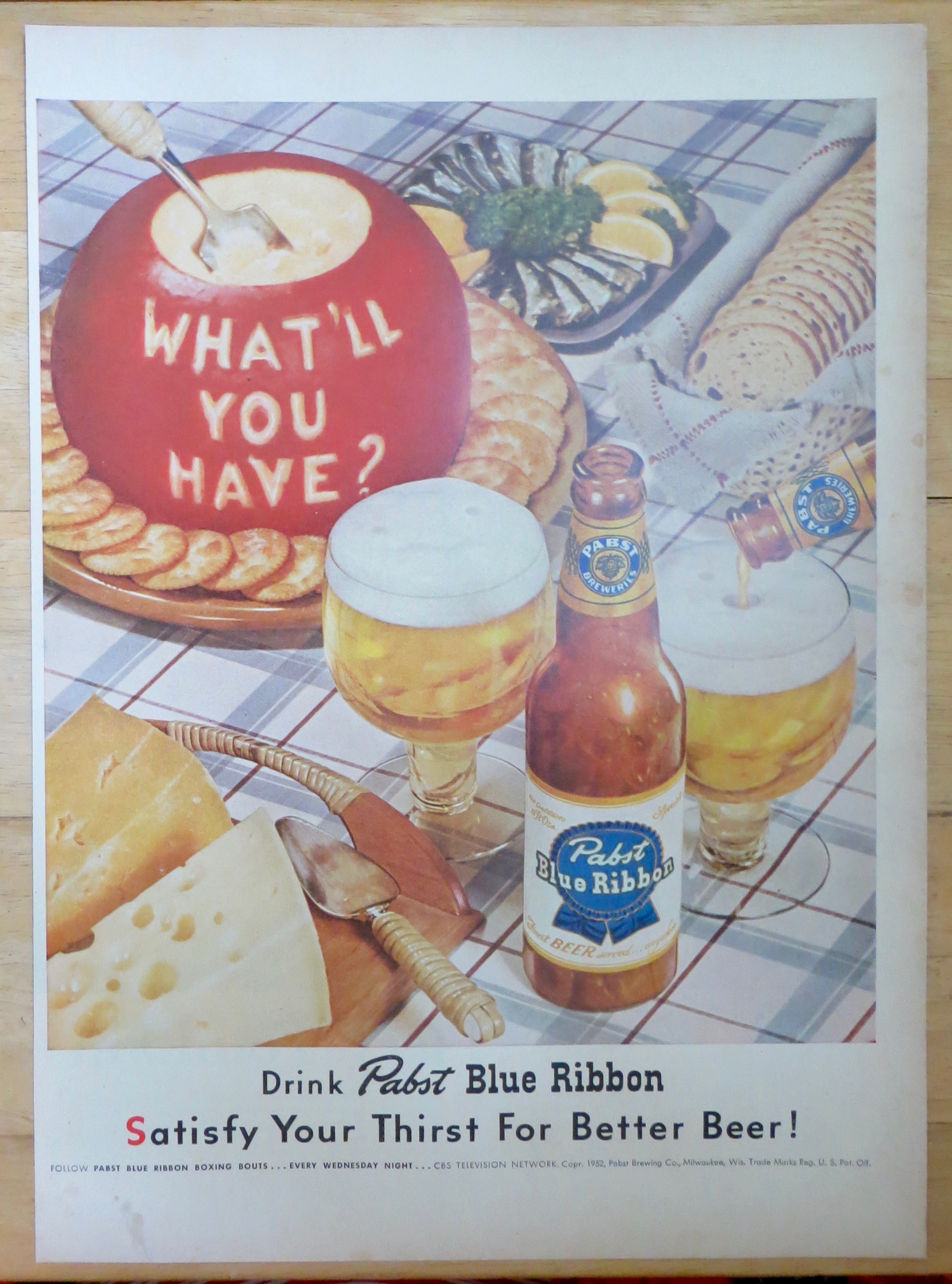 1952 Pabst Blue Ribbon Beer with Beer & Snacks