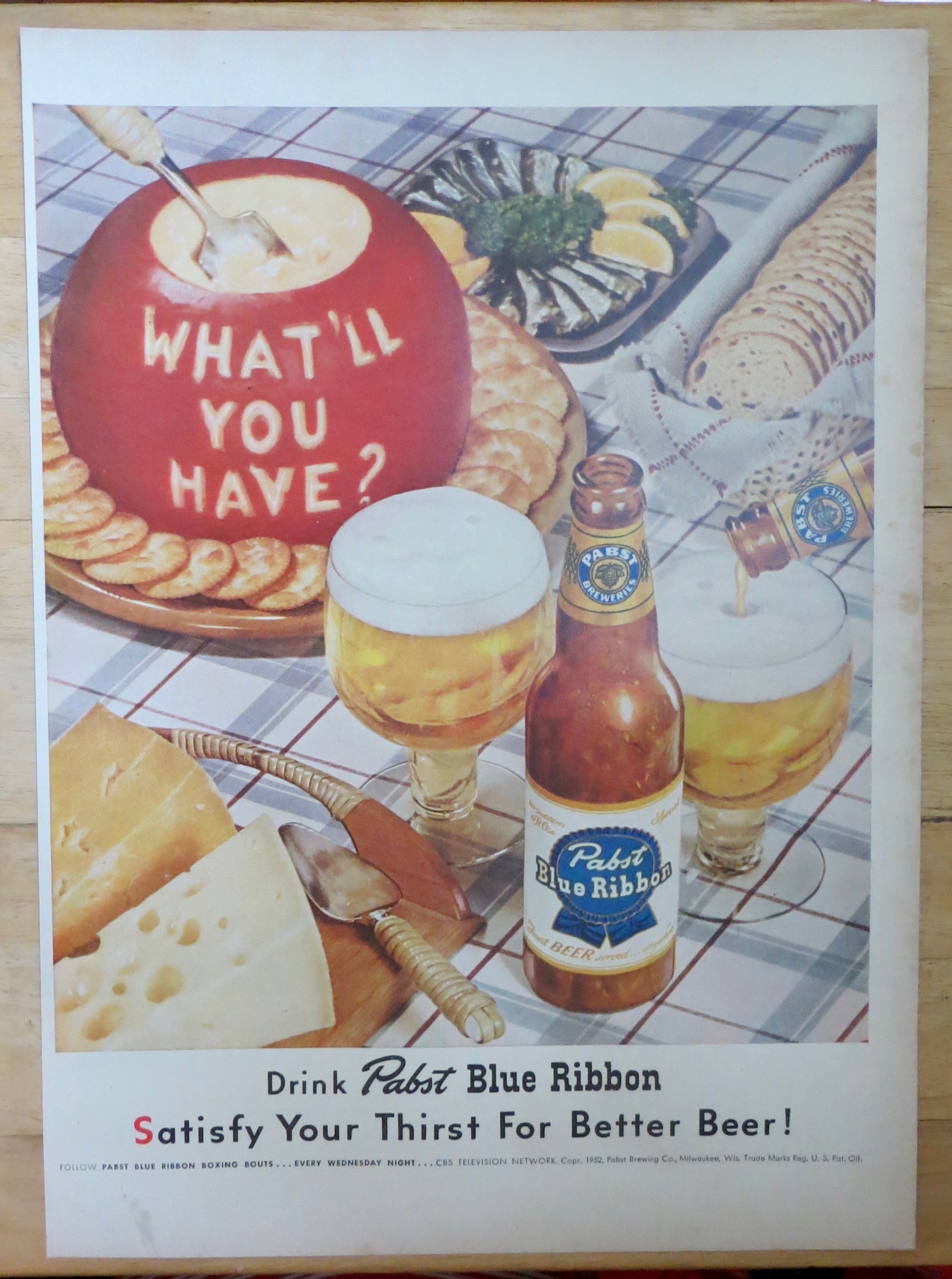 1952 Pabst Blue Ribbon Beer with Beer & Snacks