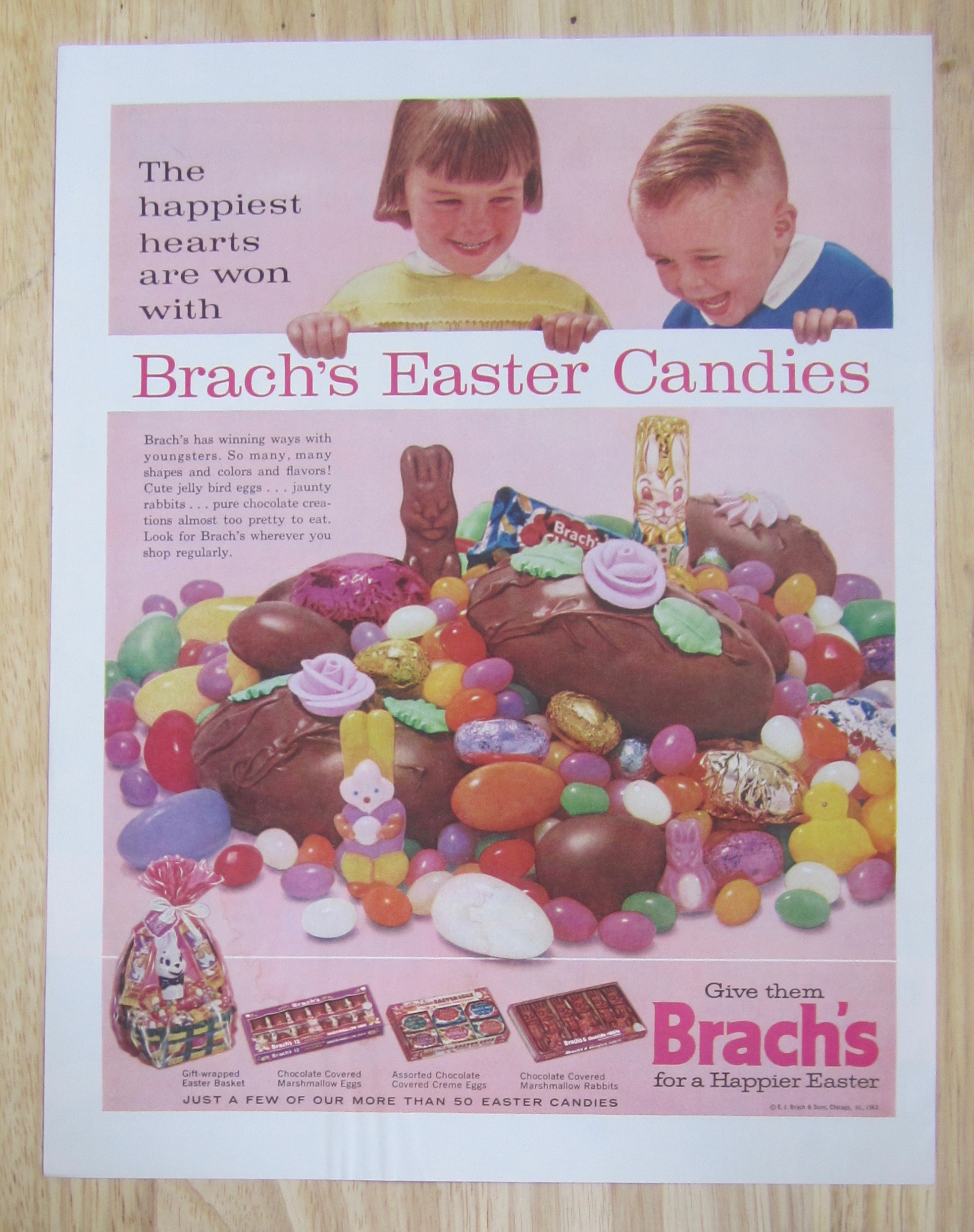 1963 Brach's Easter Candy w/ Children Looking at Candy