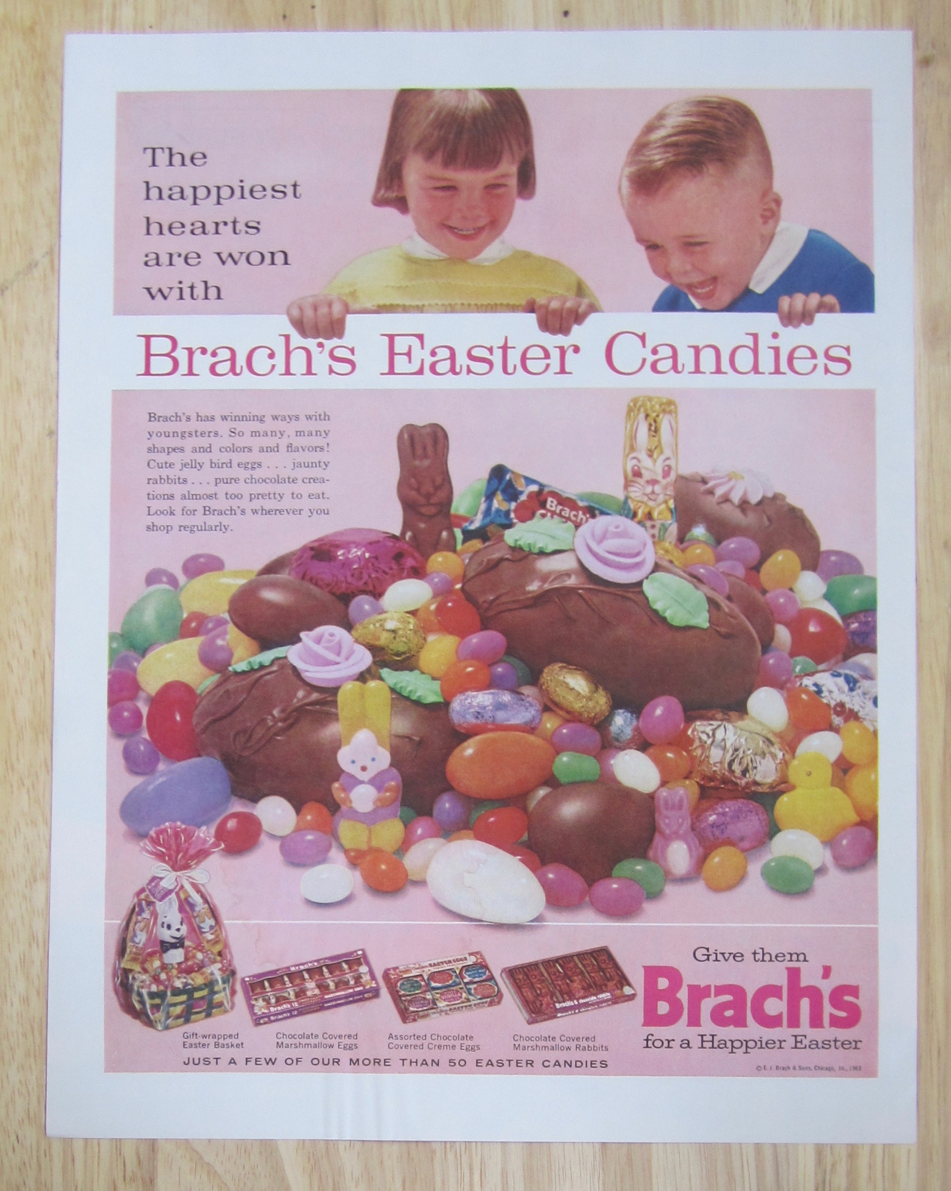 1963 Brach's Easter Candy w/ Children Looking at Candy
