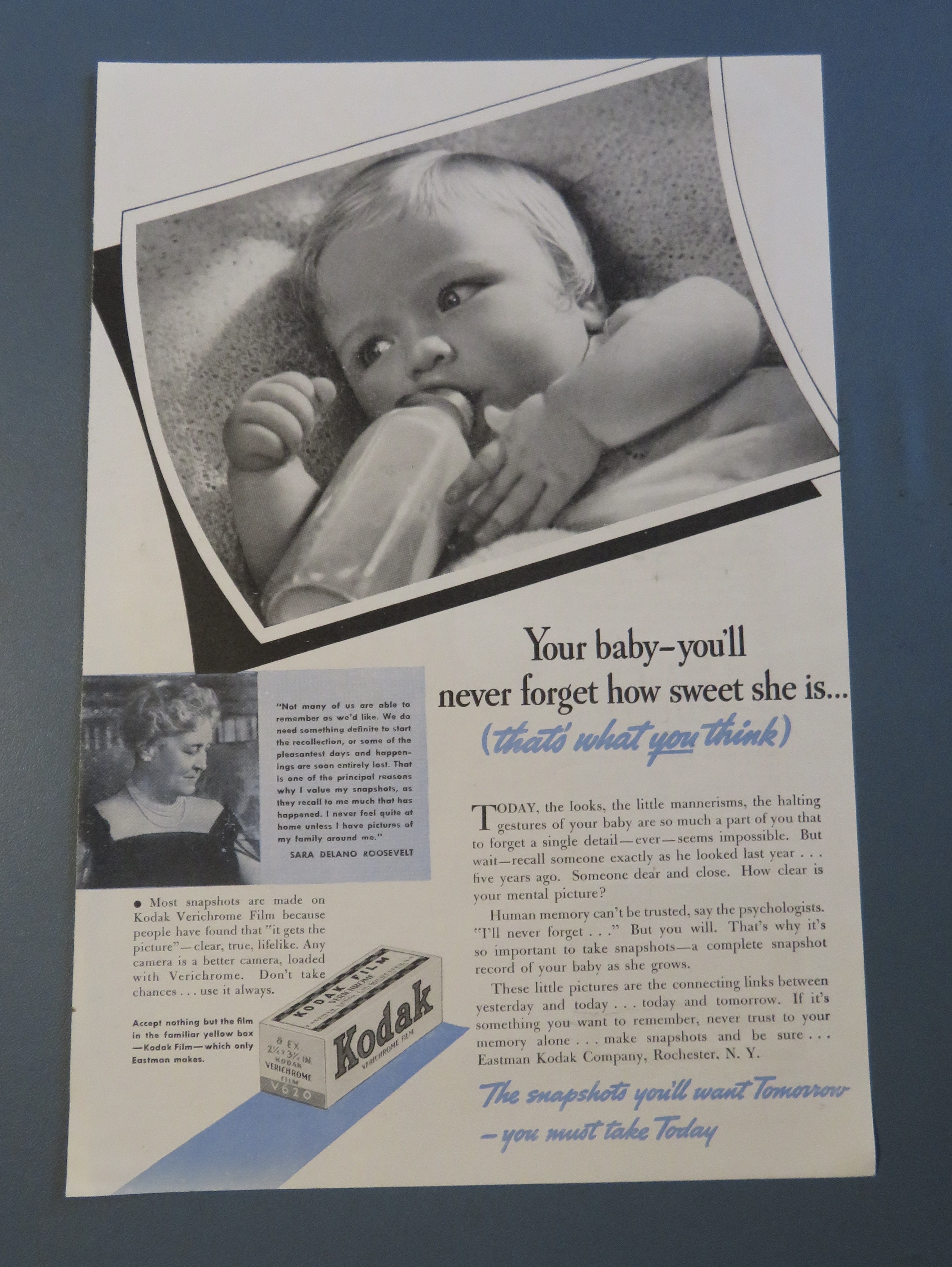 1937 Kodak Film with Baby Drinking Bottle
