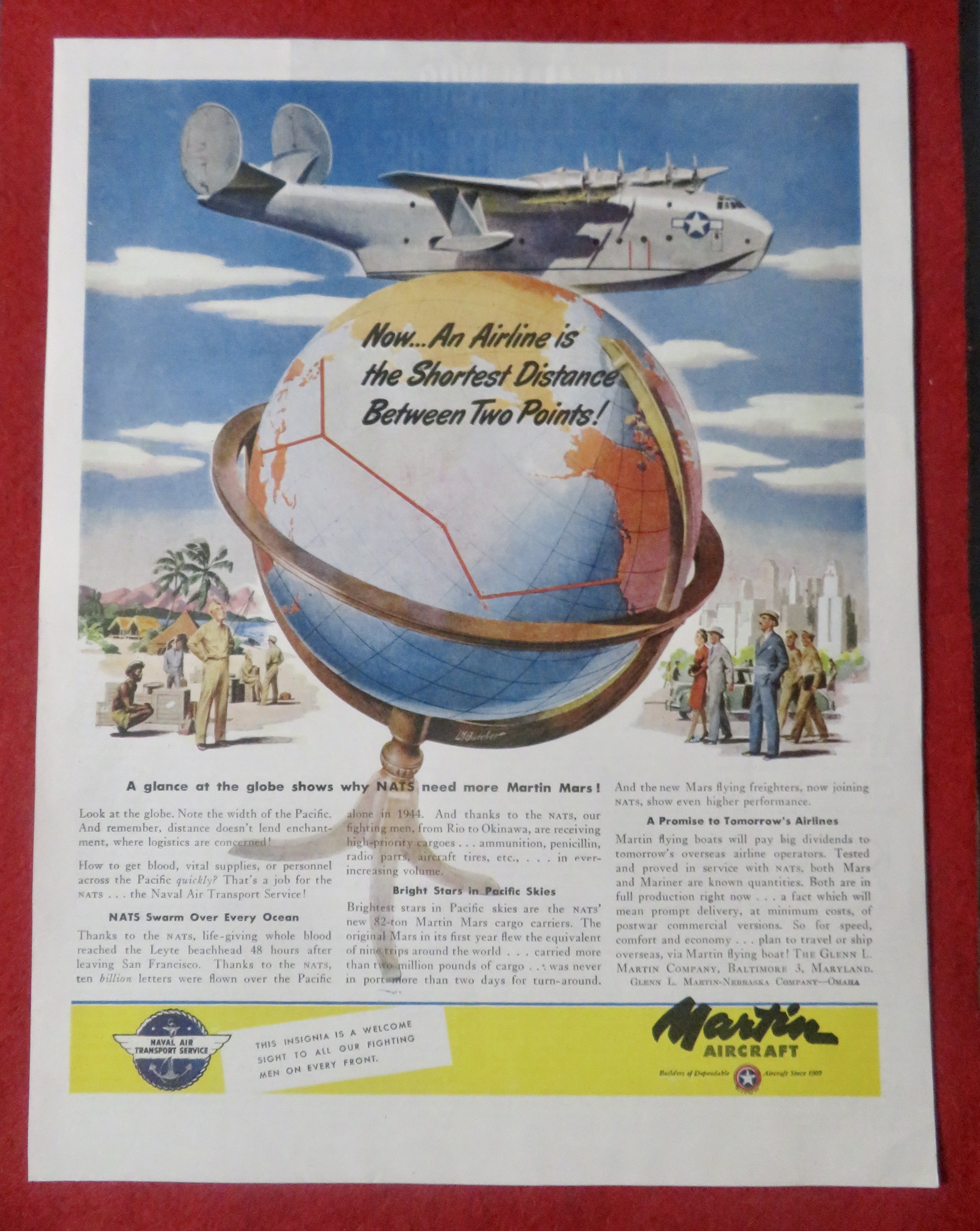 1948 Martin Aircraft with Airplane & Globe