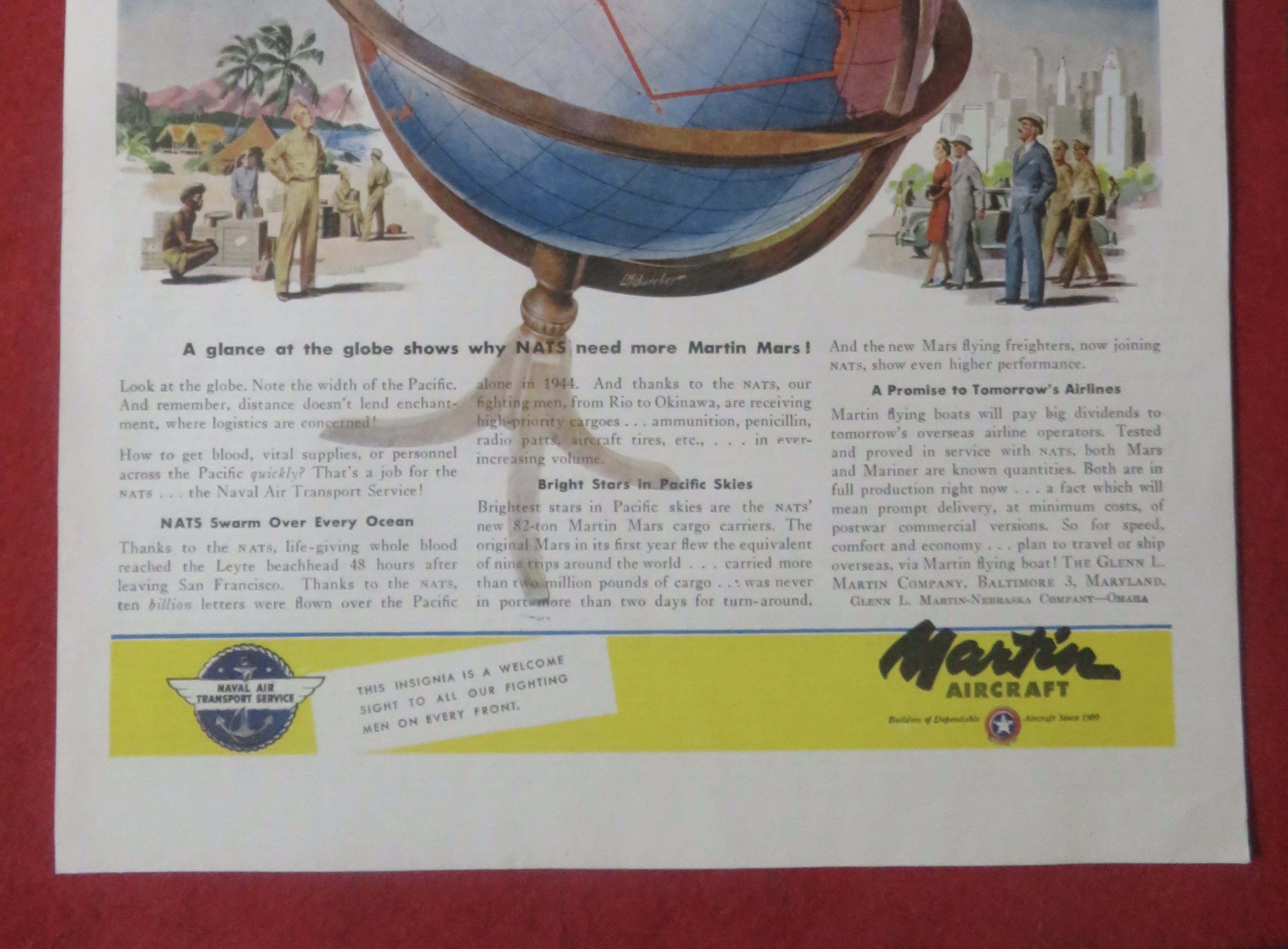 1948 Martin Aircraft with Airplane & Globe