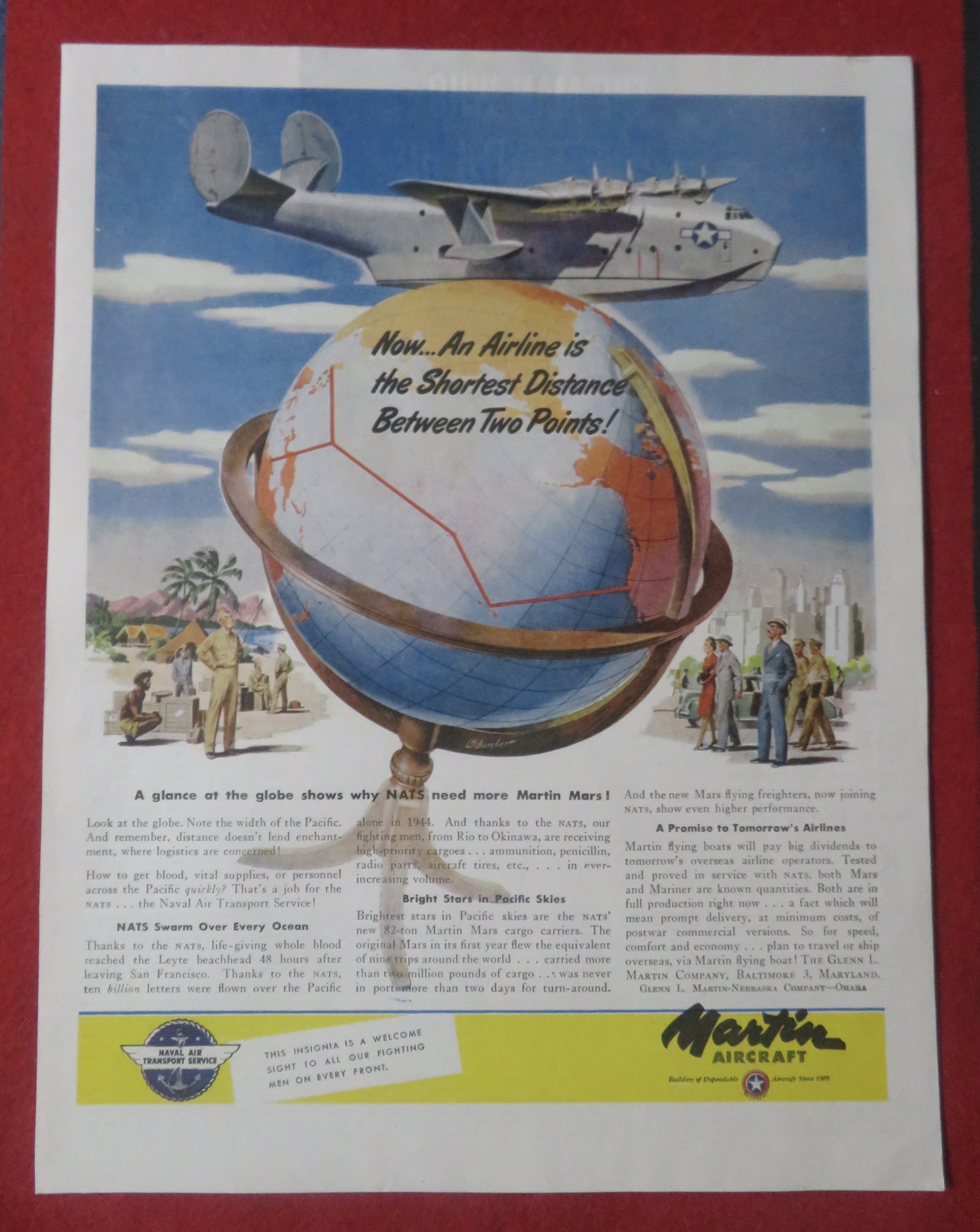 1948 Martin Aircraft with Airplane & Globe