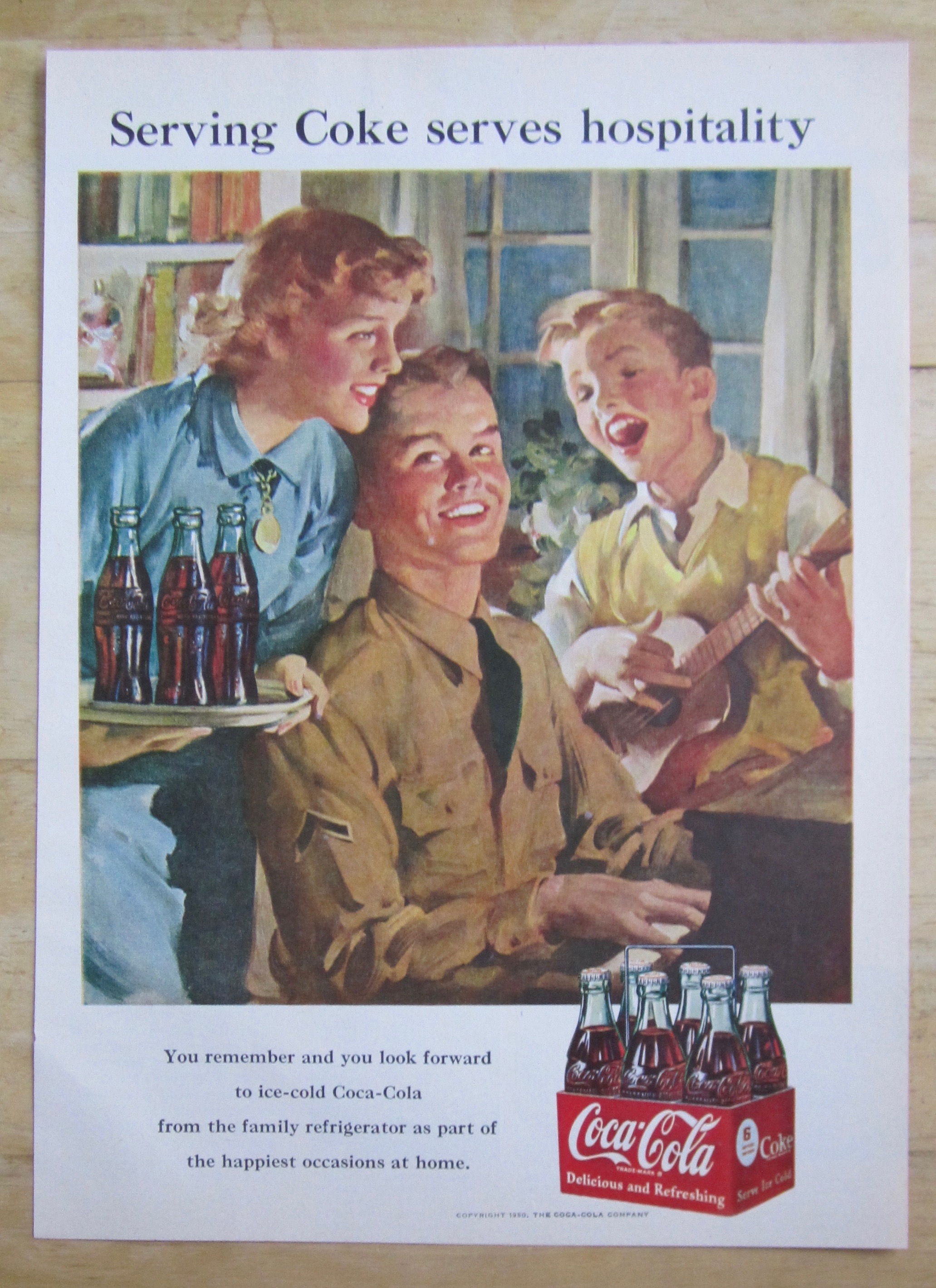 1951 Coca Cola (Coke) with Soldier Playing Piano