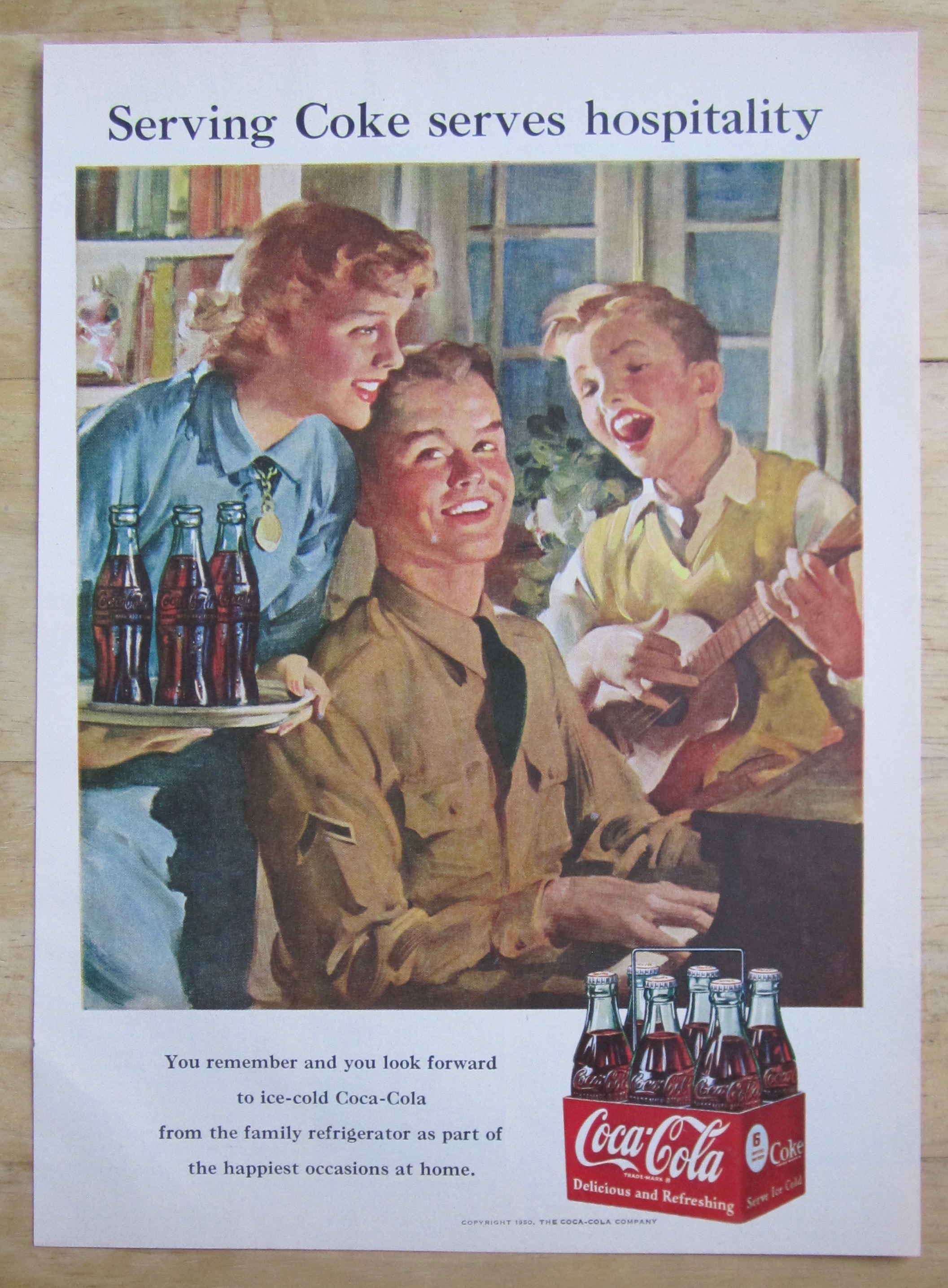 1951 Coca Cola (Coke) with Soldier Playing Piano