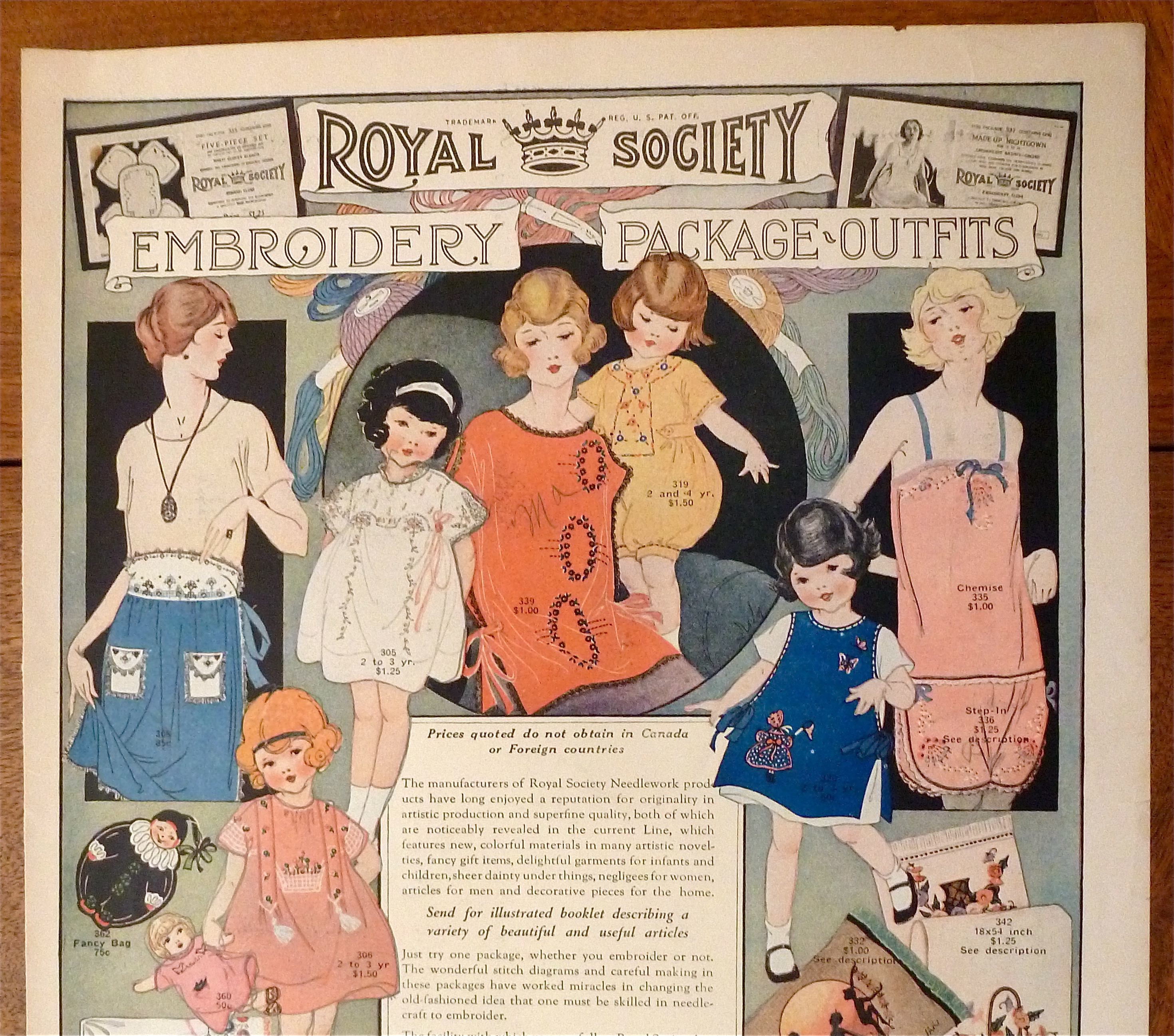 1923 Royal Society Embroidery with Different Fashions