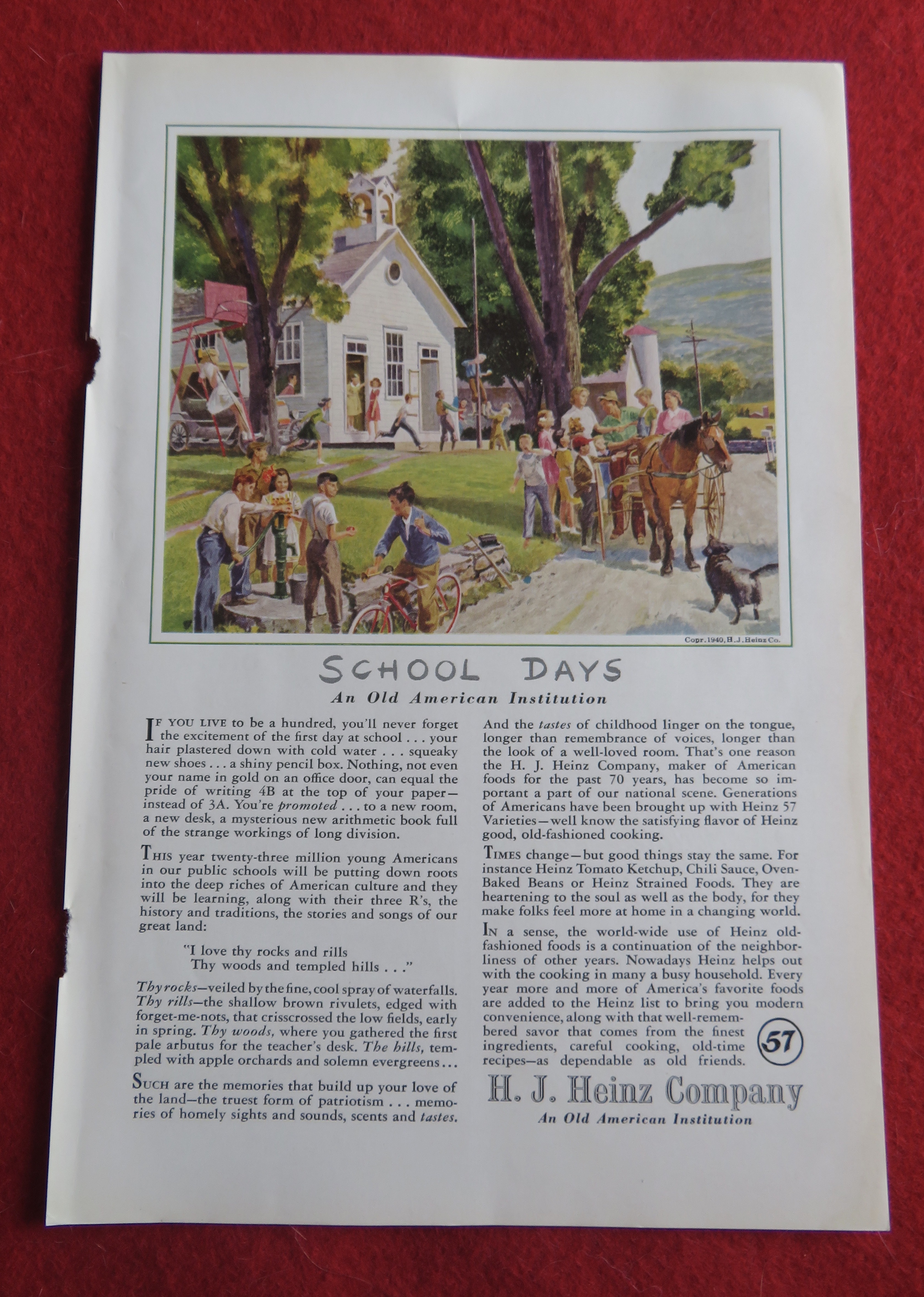 1940 H.  J. Heinz Company with School Days