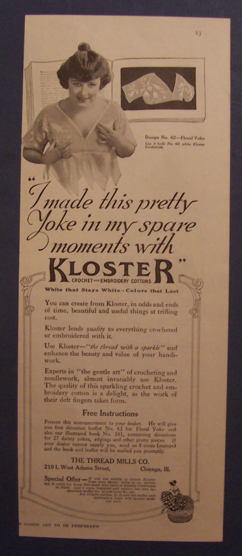 1918  Kloster  Crochet  &  Embroidery  Cottons