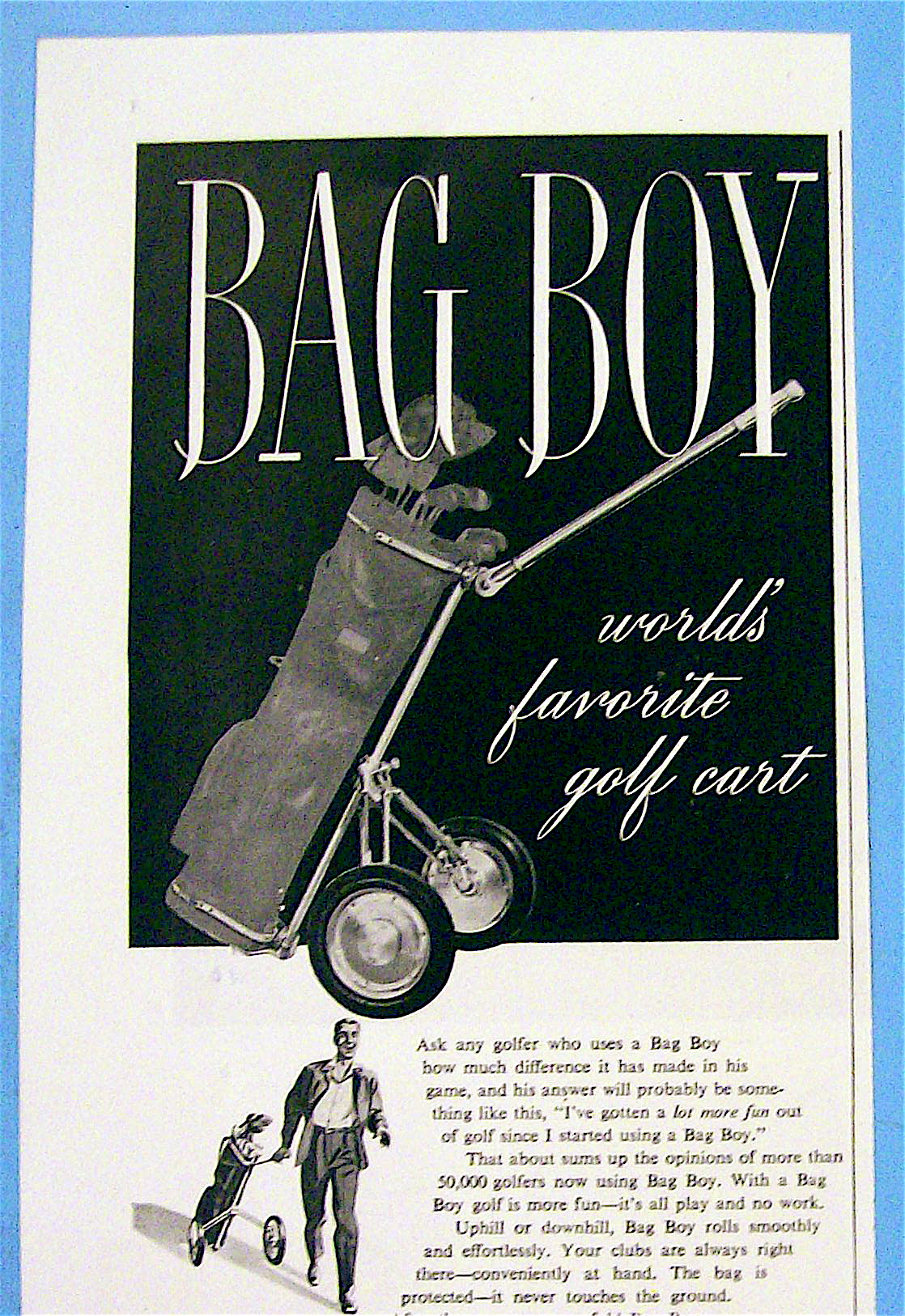 1949 Bag Boy with Golf Cart & Clubs