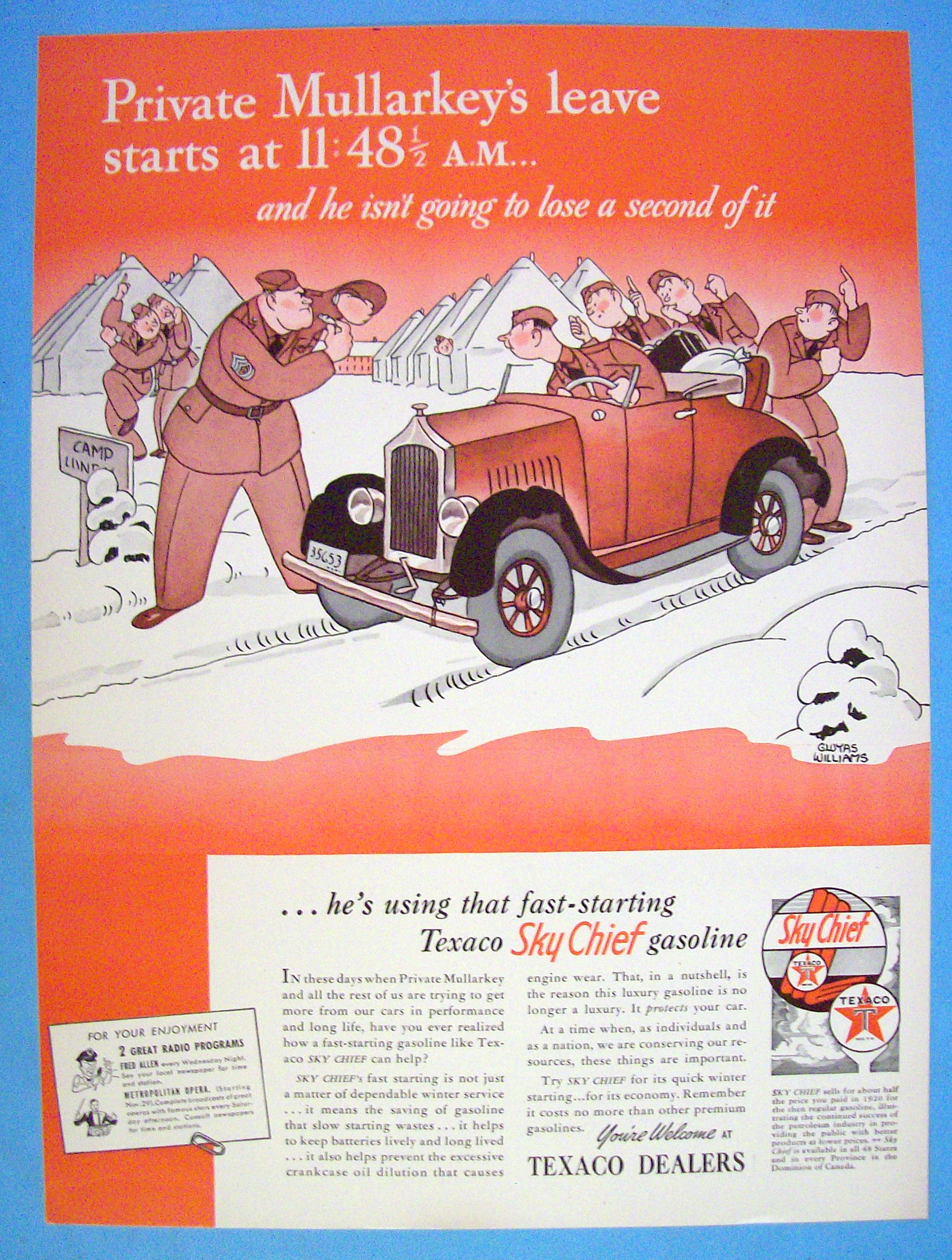 Vintage Ad: 1941 Texaco Dealers By Gluyas Williams