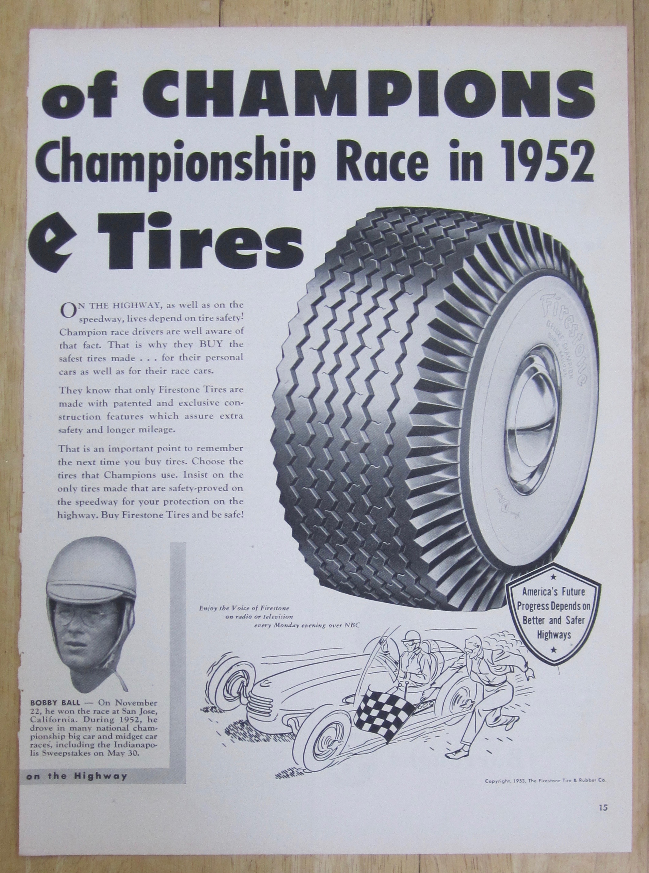 1953 Firestone Tires w/Ball, Vukovich, McGrath & More