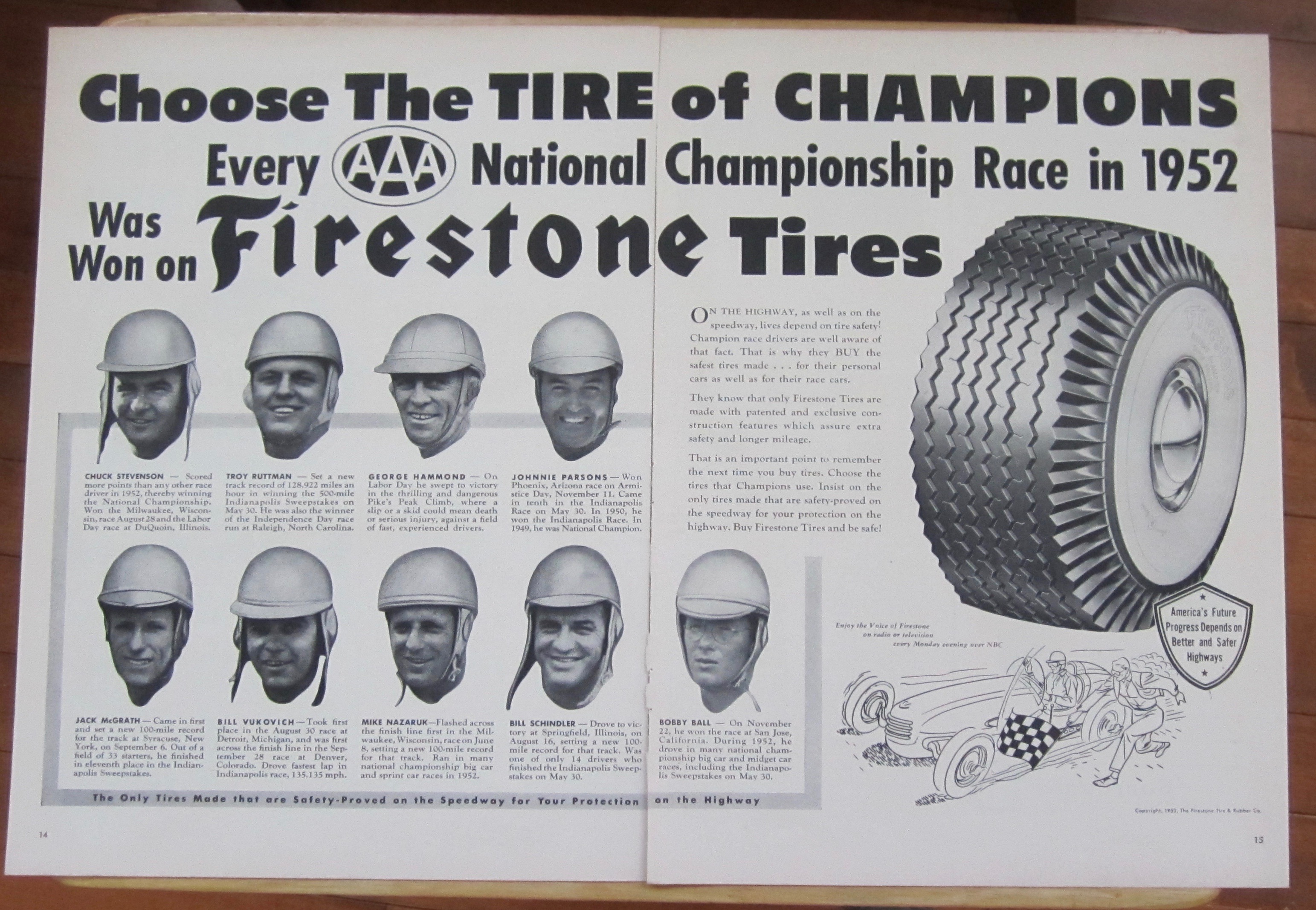 1953 Firestone Tires w/Ball, Vukovich, McGrath & More