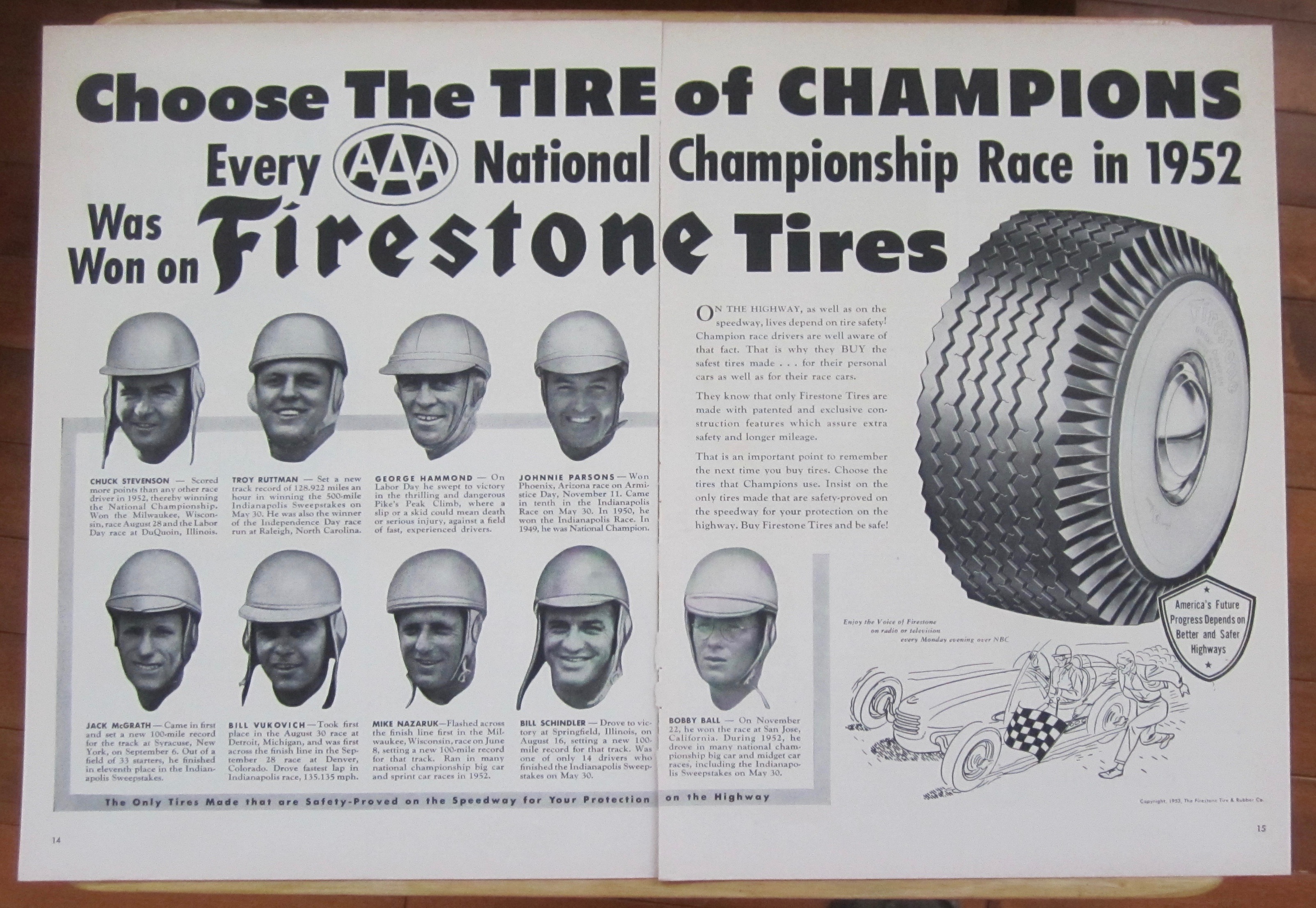 1953 Firestone Tires w/Ball, Vukovich, McGrath & More