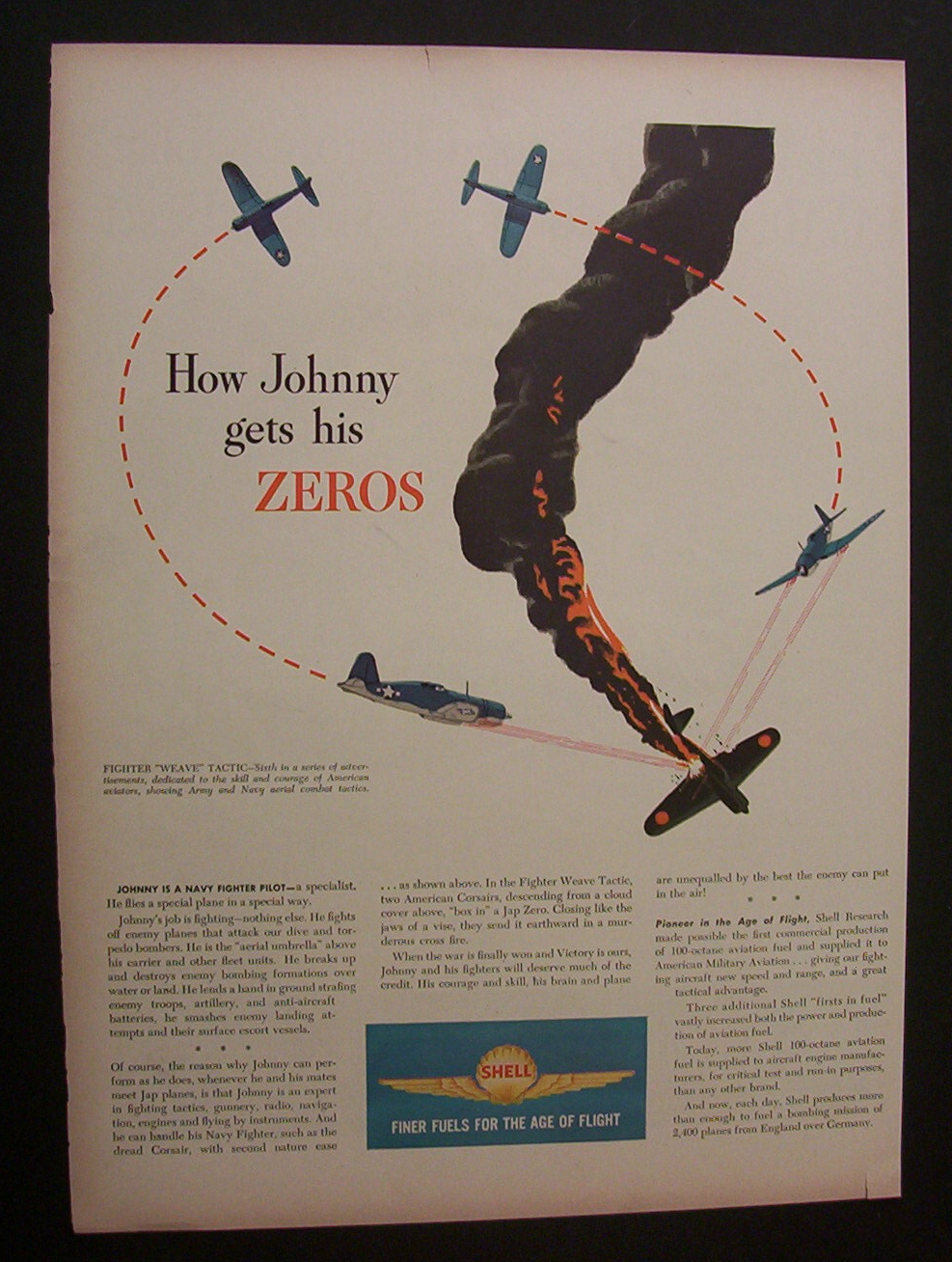 1944 Dual Ad: Shell  &  Seagram's  V. O.