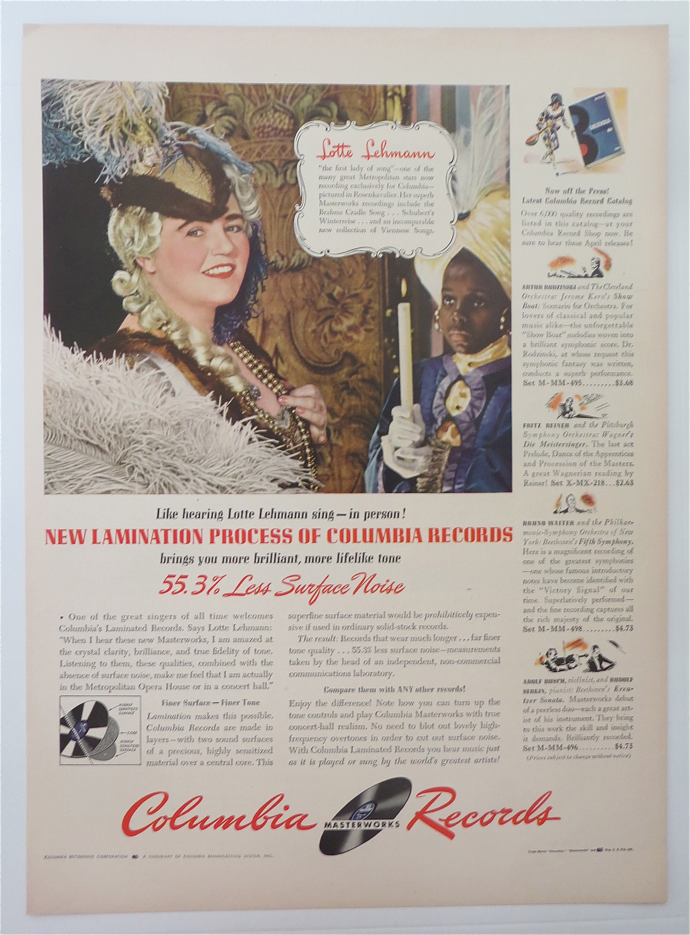 1942 Columbia Records with Lotte Lehmann