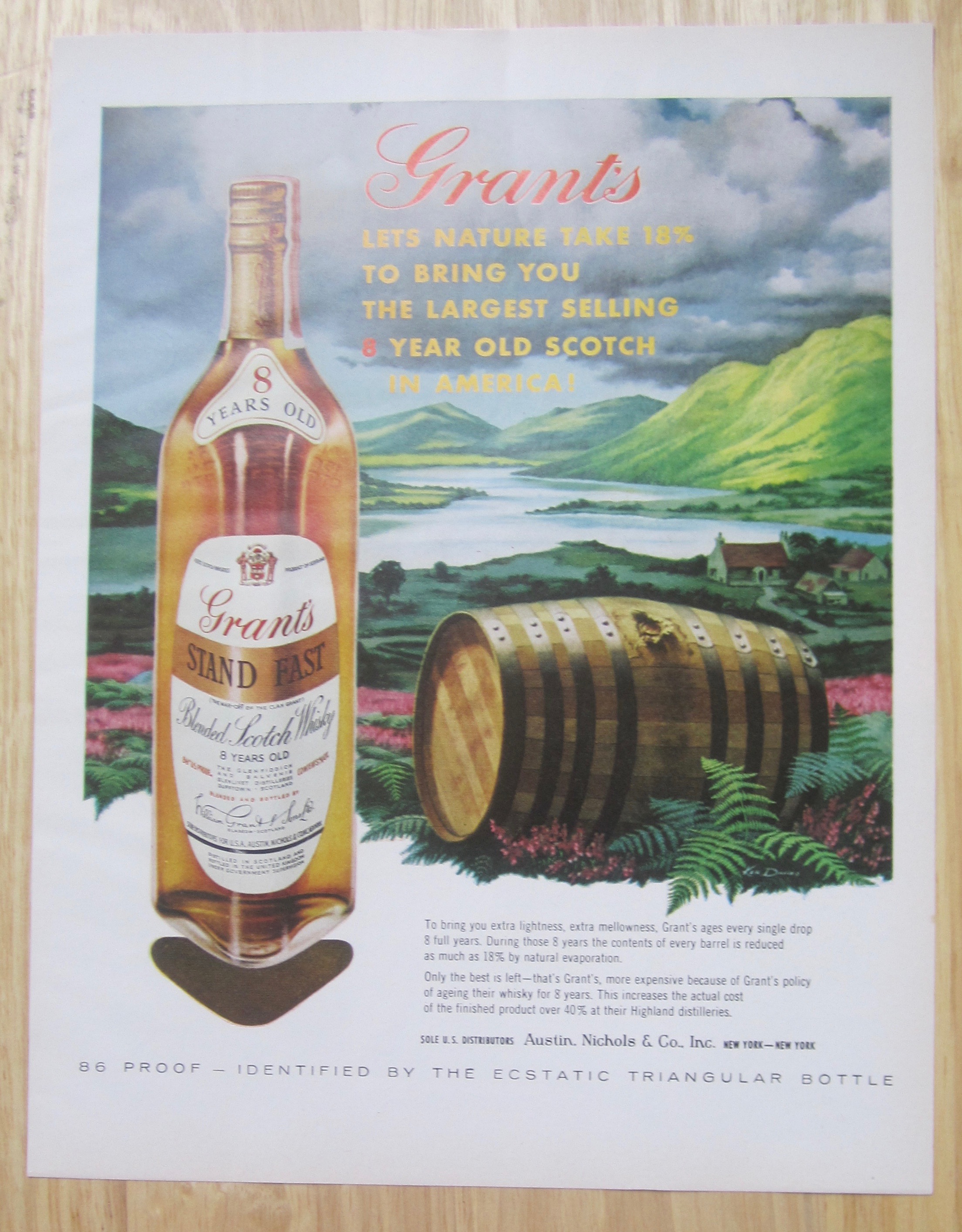 1959 Grant's Scotch Whiskey with Bottle & Barrel