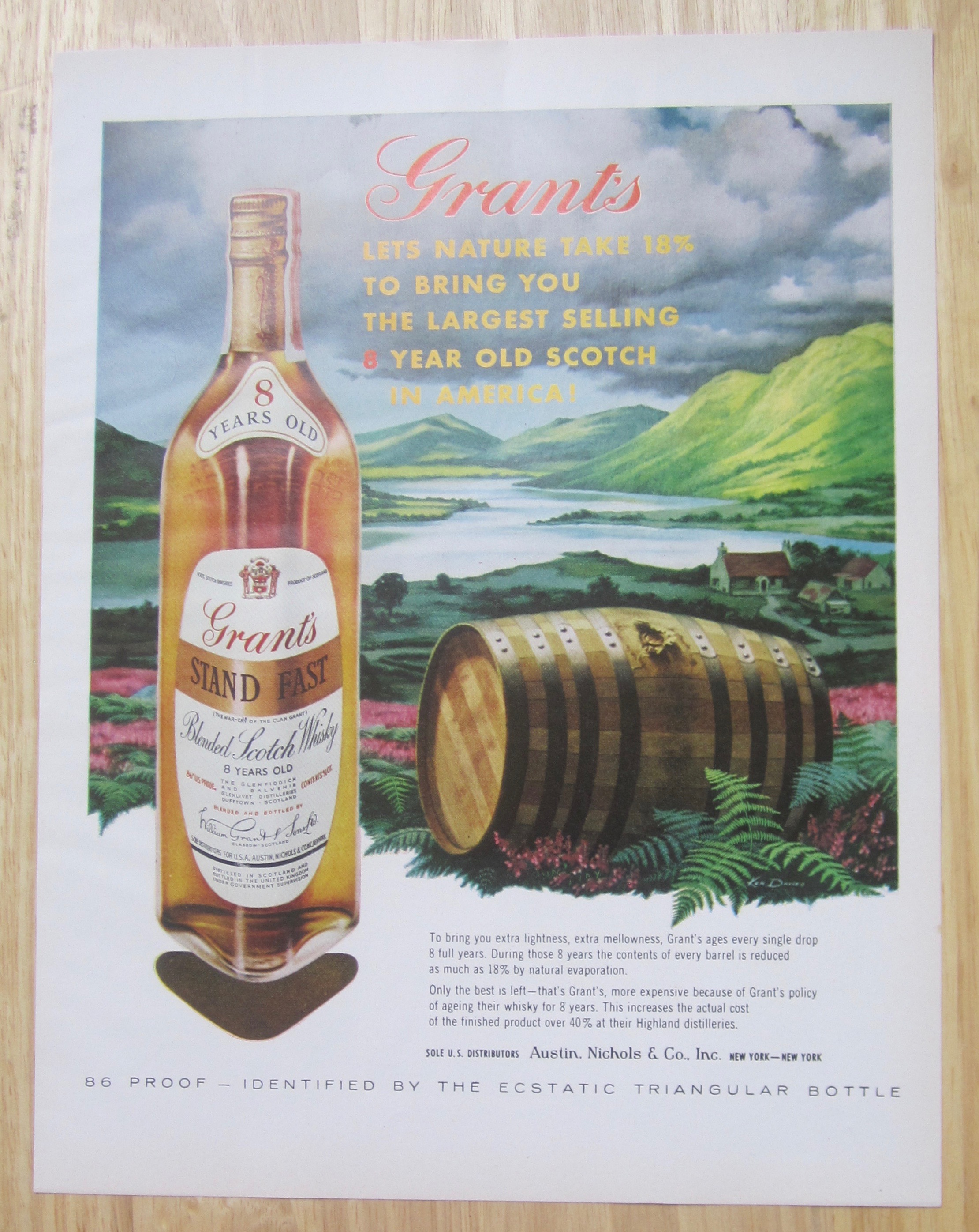 1959 Grant's Scotch Whiskey with Bottle & Barrel