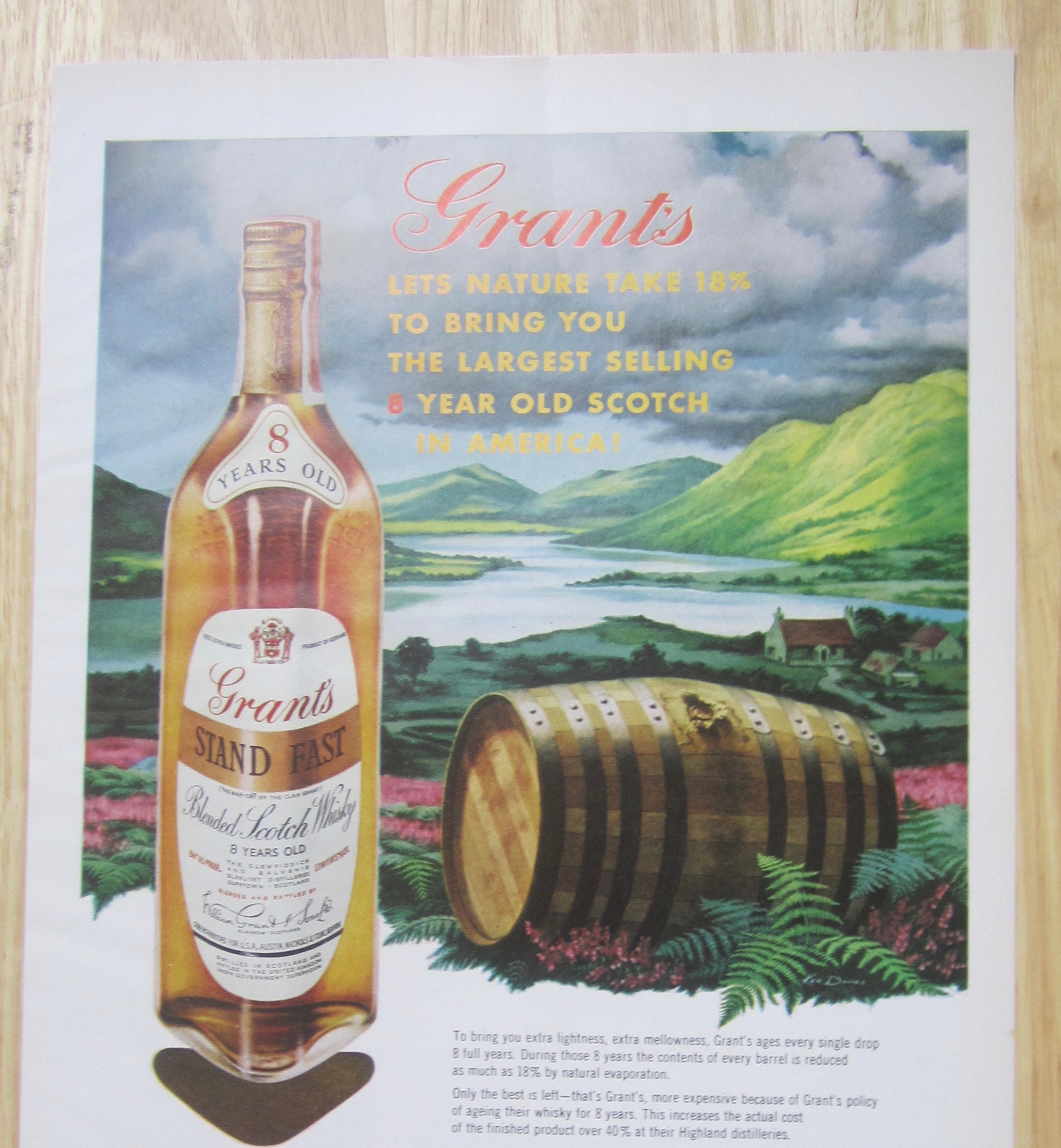 1959 Grant's Scotch Whiskey with Bottle & Barrel