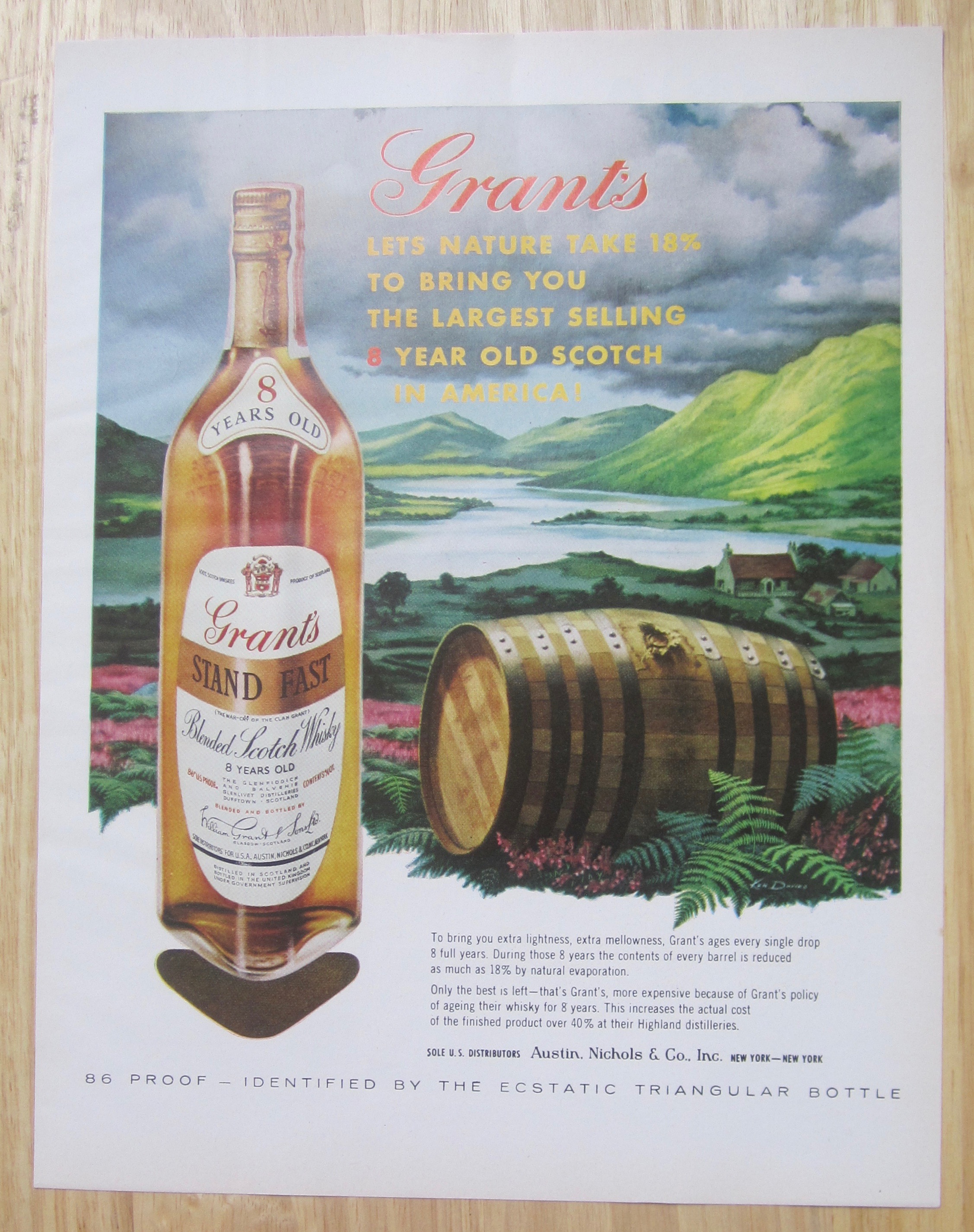 1959 Grant's Scotch Whiskey with Bottle & Barrel