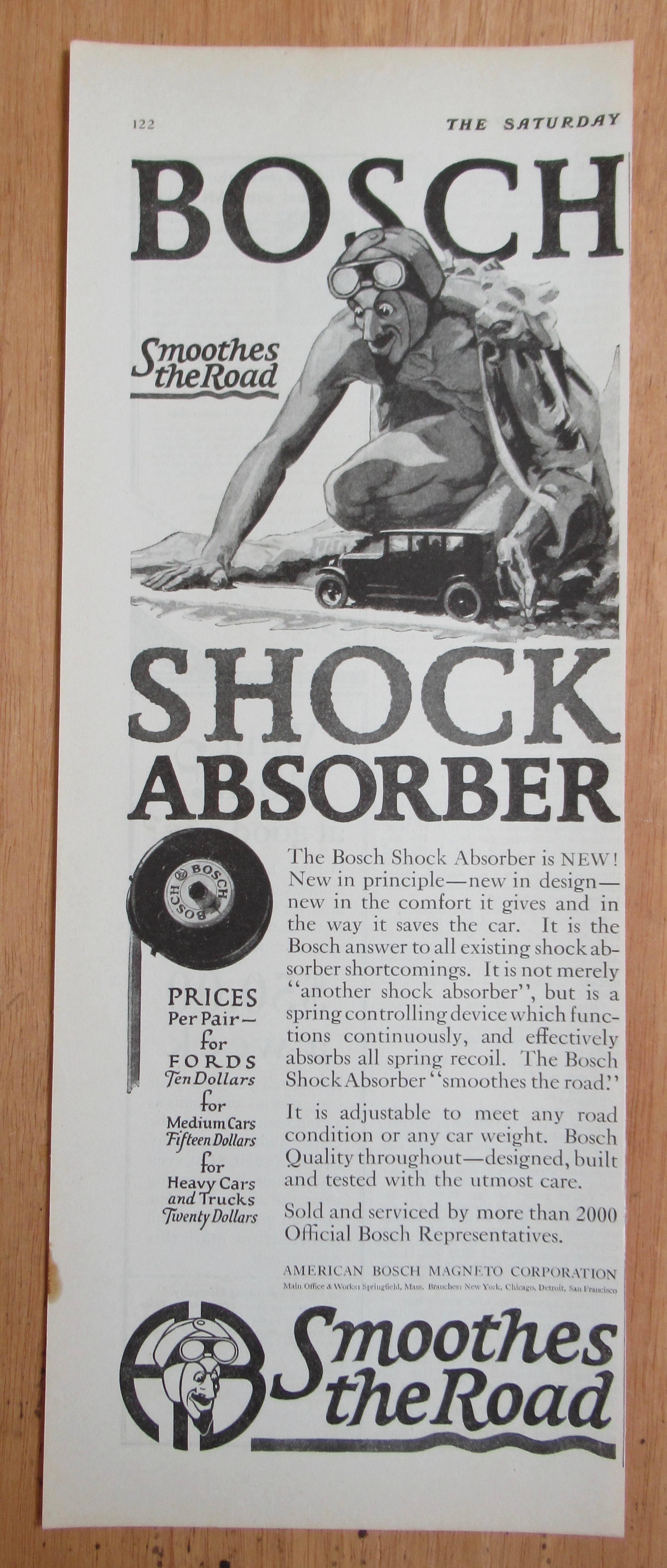1924 Bosch Shock Absorbers with an Evil Man