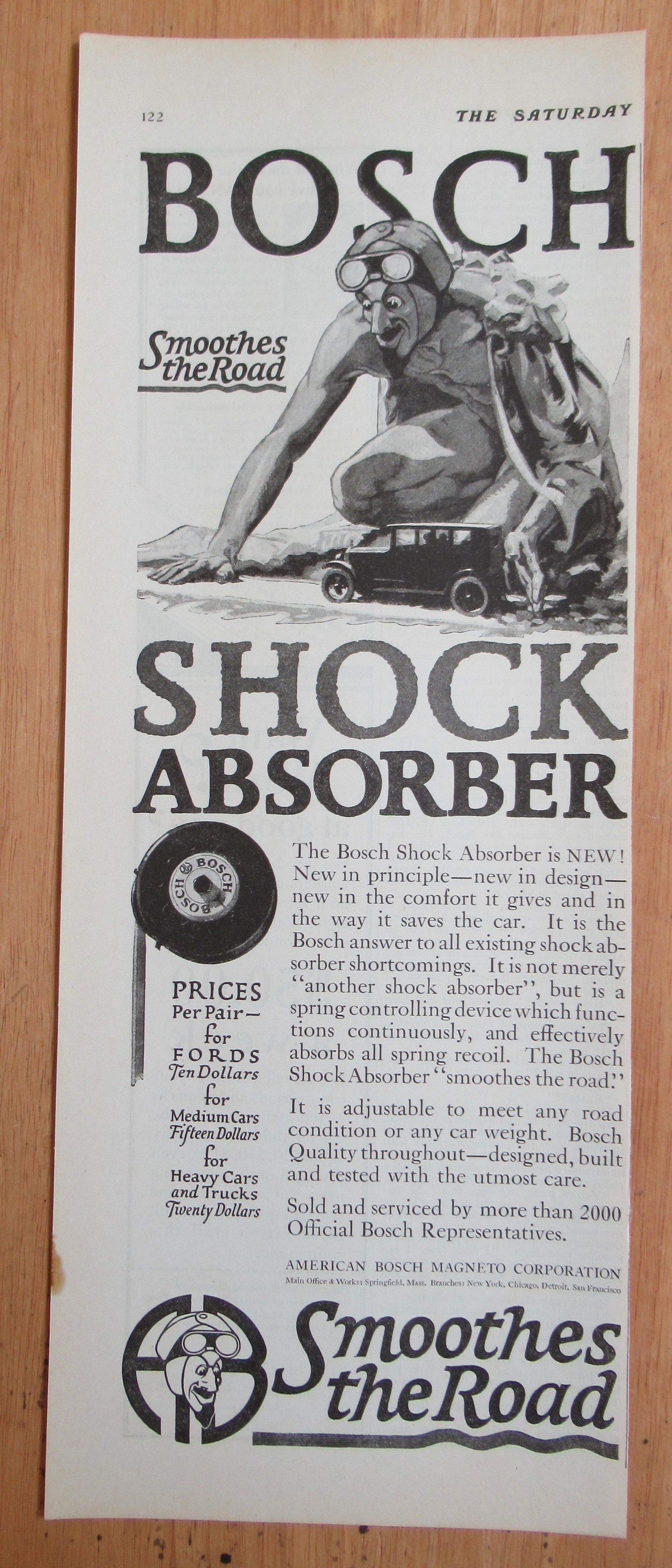 1924 Bosch Shock Absorbers with an Evil Man