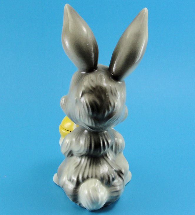 Pottery Rabbit with Egg Trinket Box