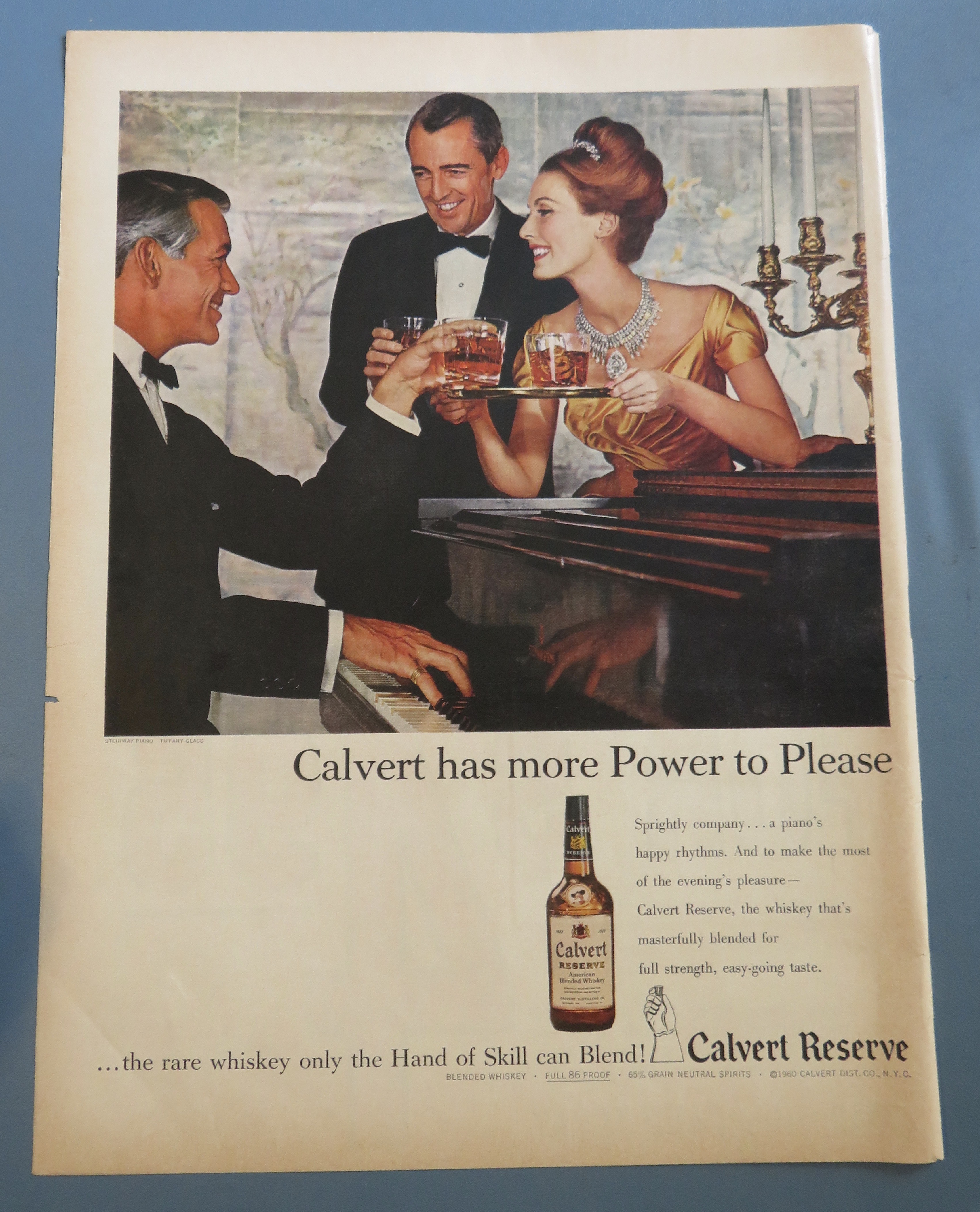 1960 Calvert Reserve Whiskey with Woman Serving Men