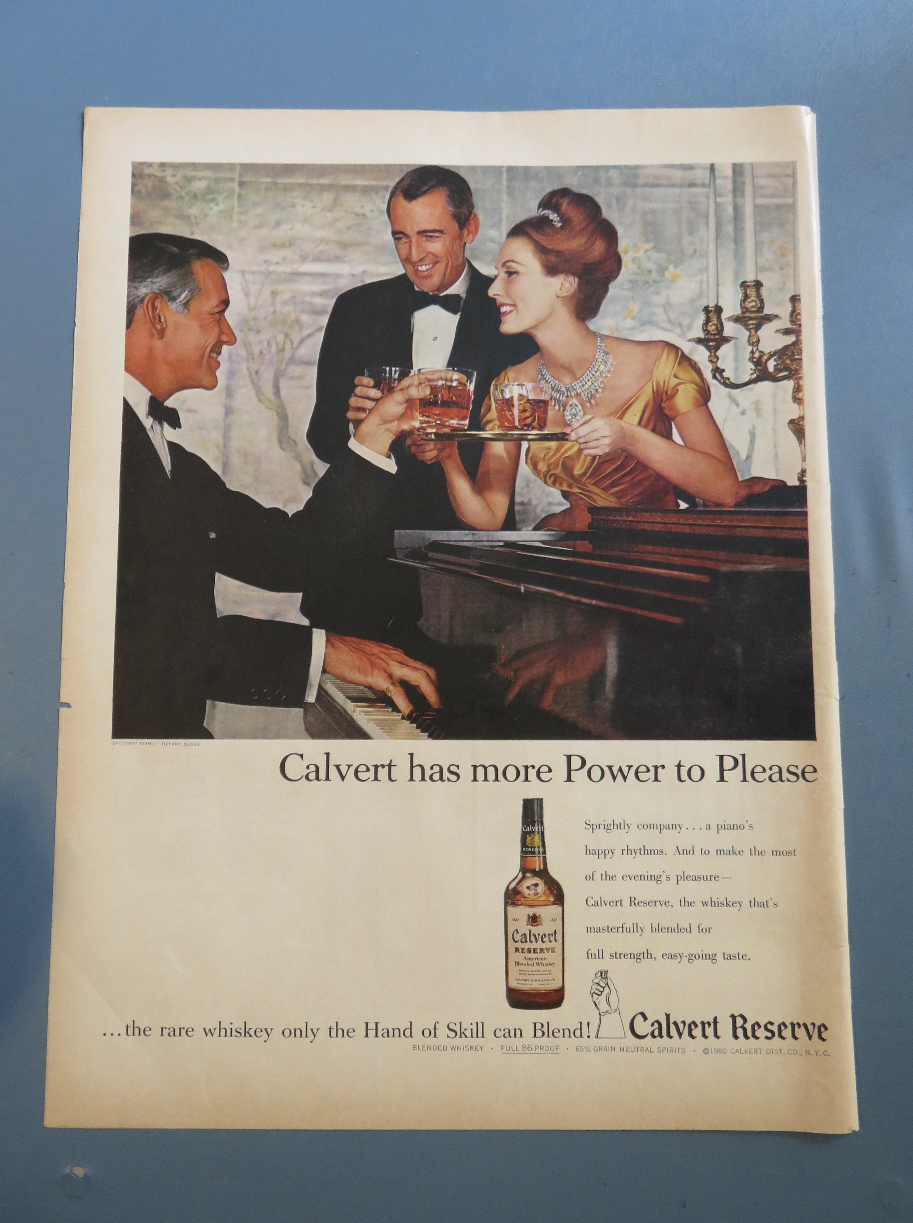 1960 Calvert Reserve Whiskey with Woman Serving Men