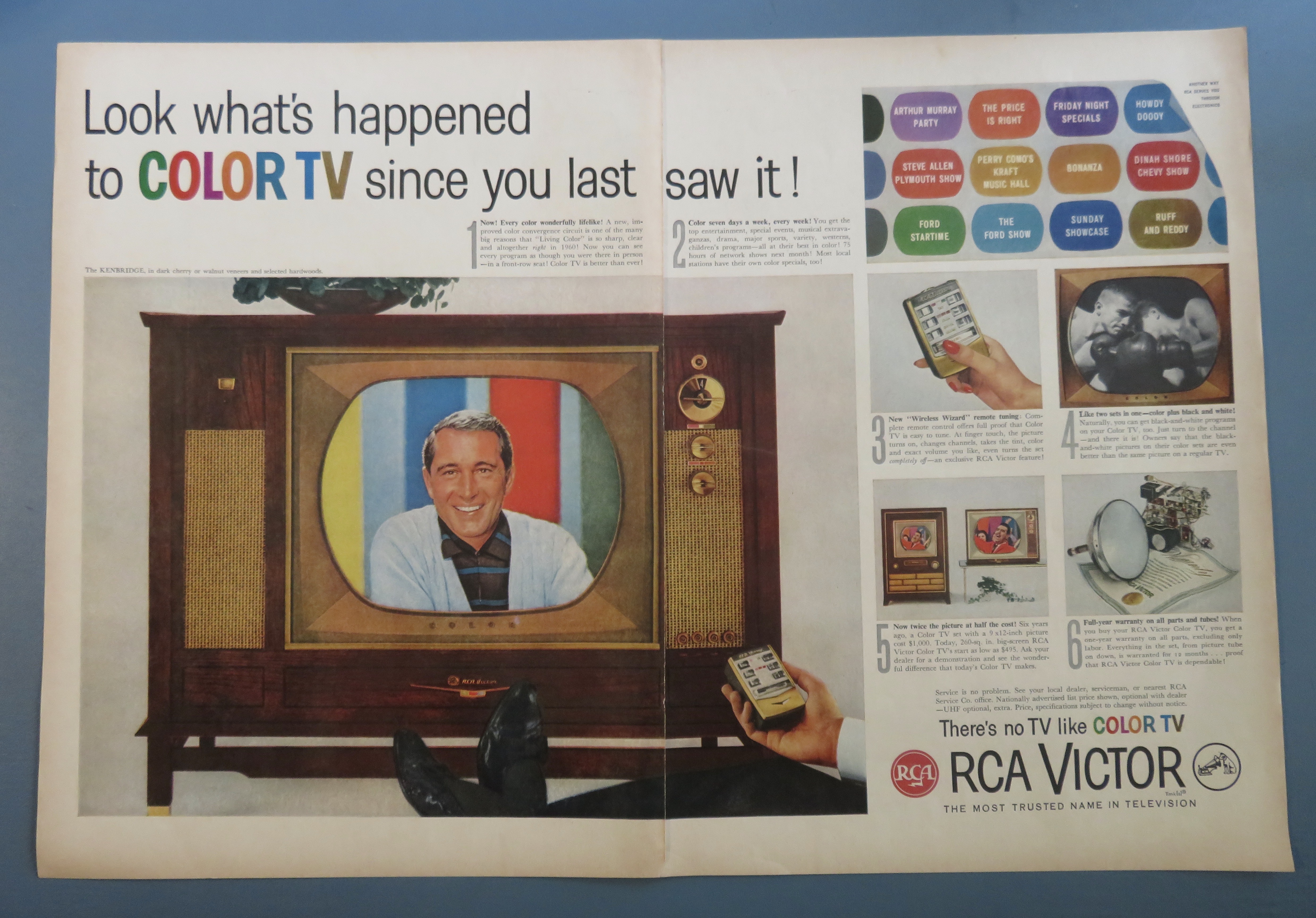 1960 RCA Victor with Perry Como on Color TV
