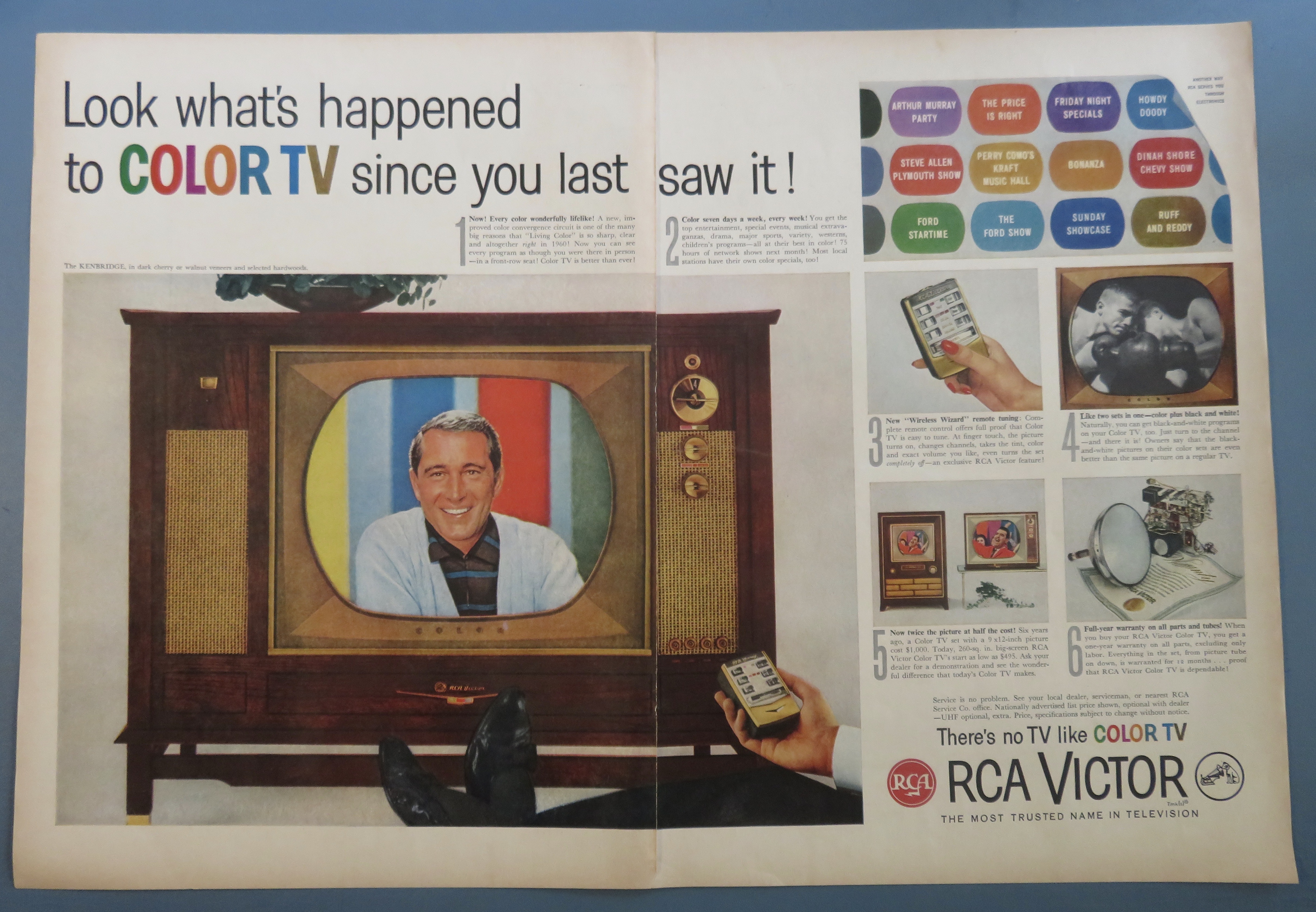 1960 RCA Victor with Perry Como on Color TV