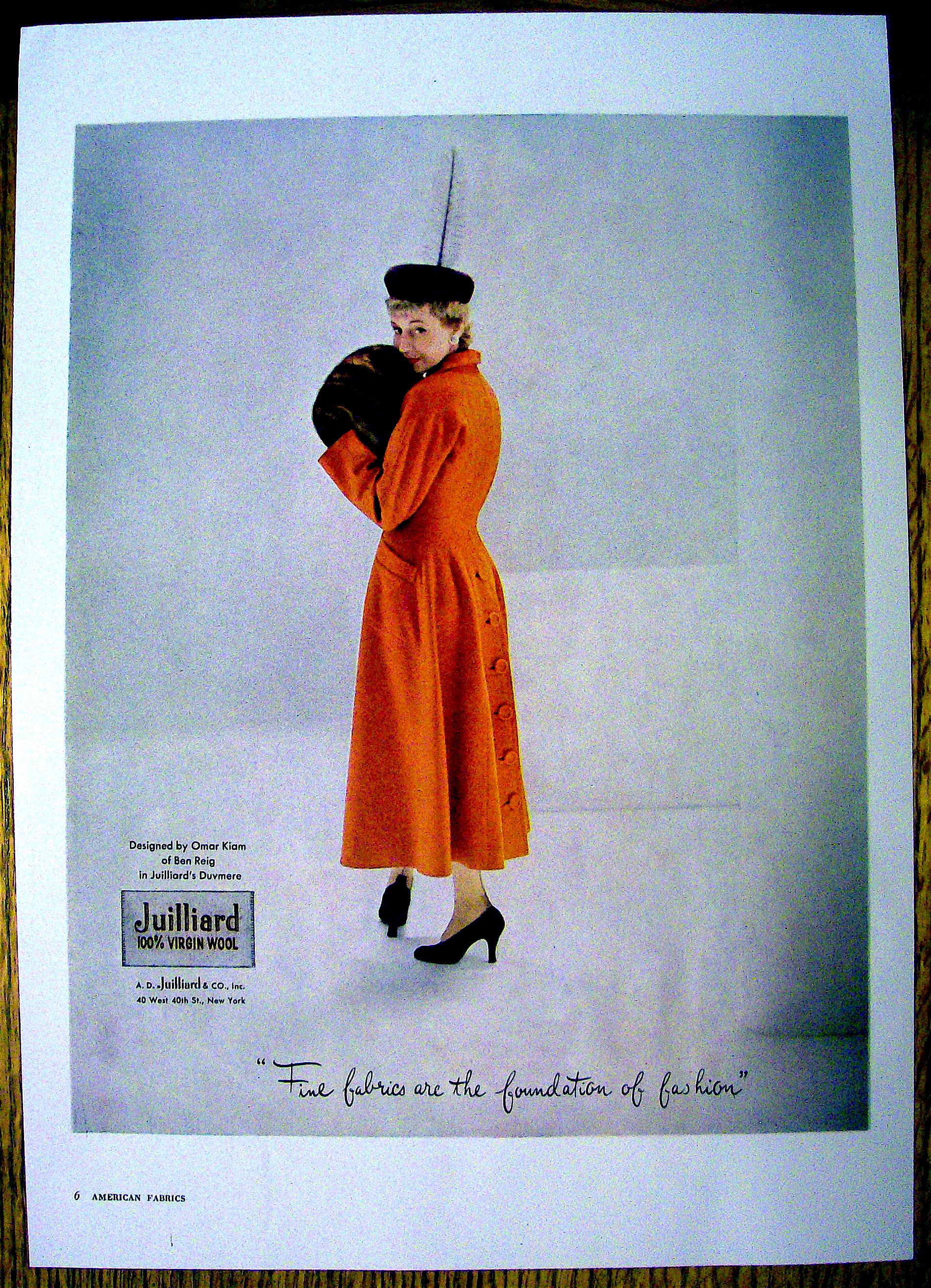 1948 Juilliard Wool w/Woman in Omar Kiam Design