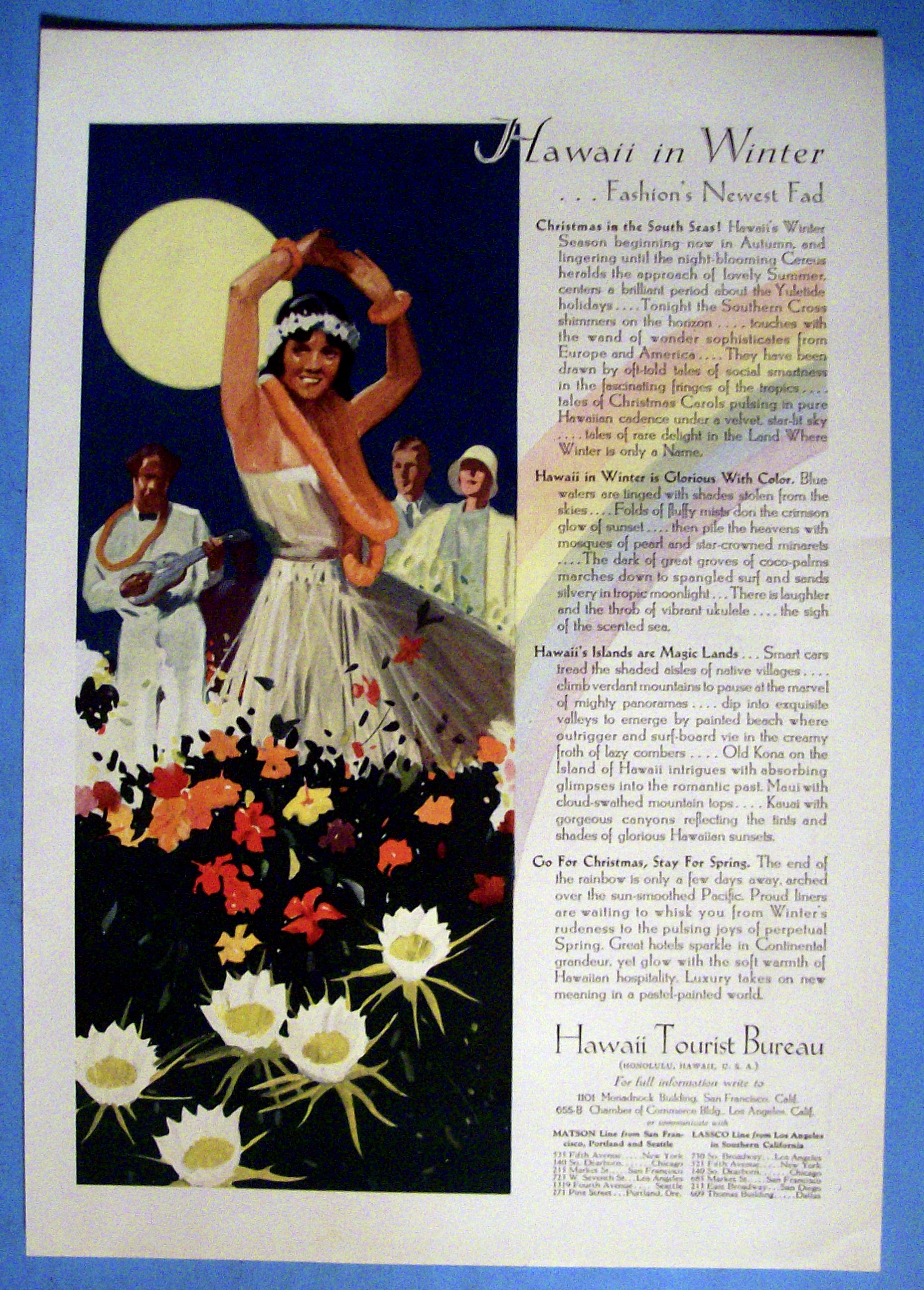 Vintage Ad: 1930 Hawaii Tourist Bureau
