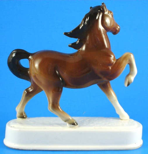 Beautiful 1960s Japan Ceramic Prancing Horse on Base