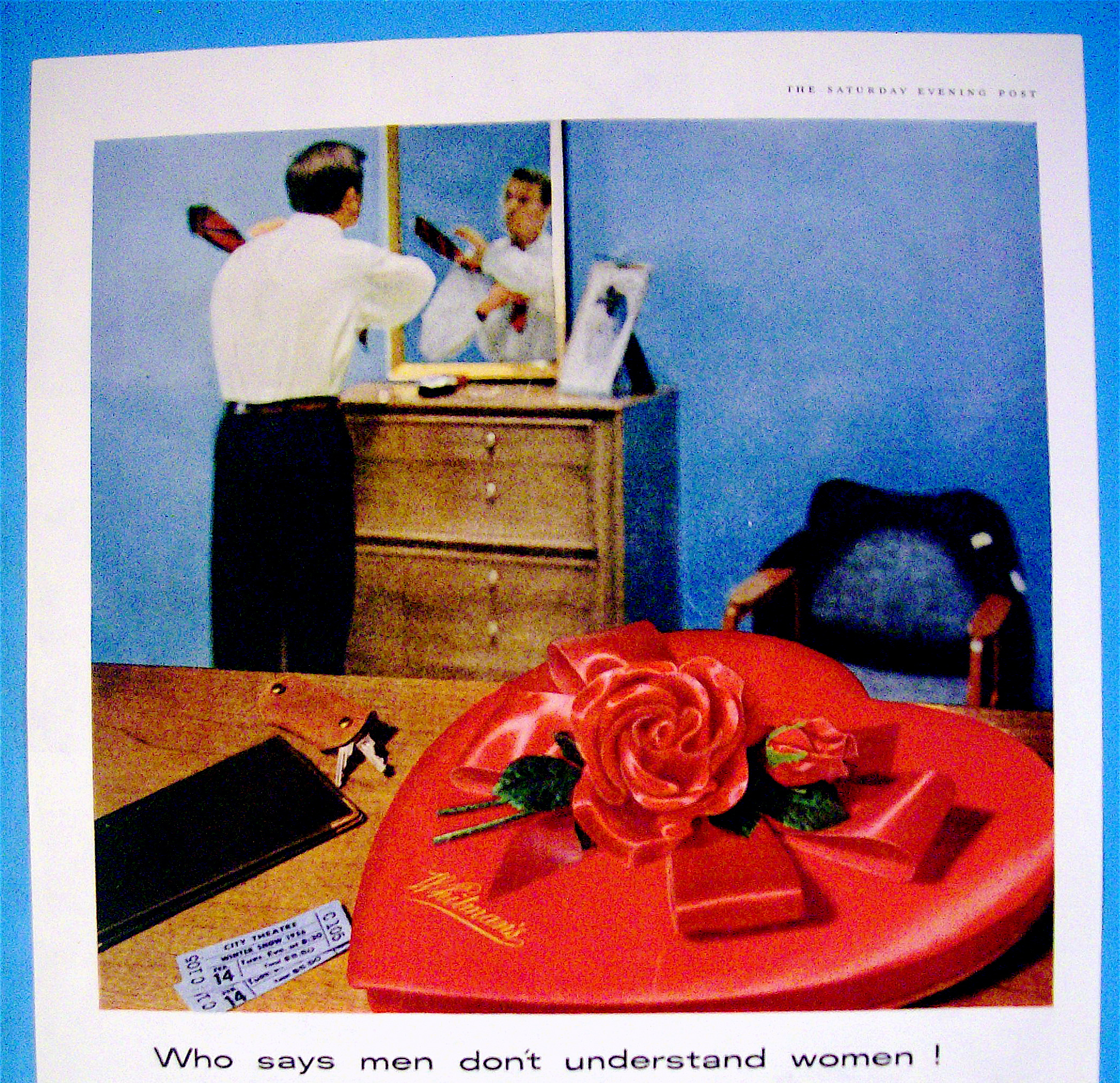 1956 Whitman's Chocolates with Man Dressing For Date