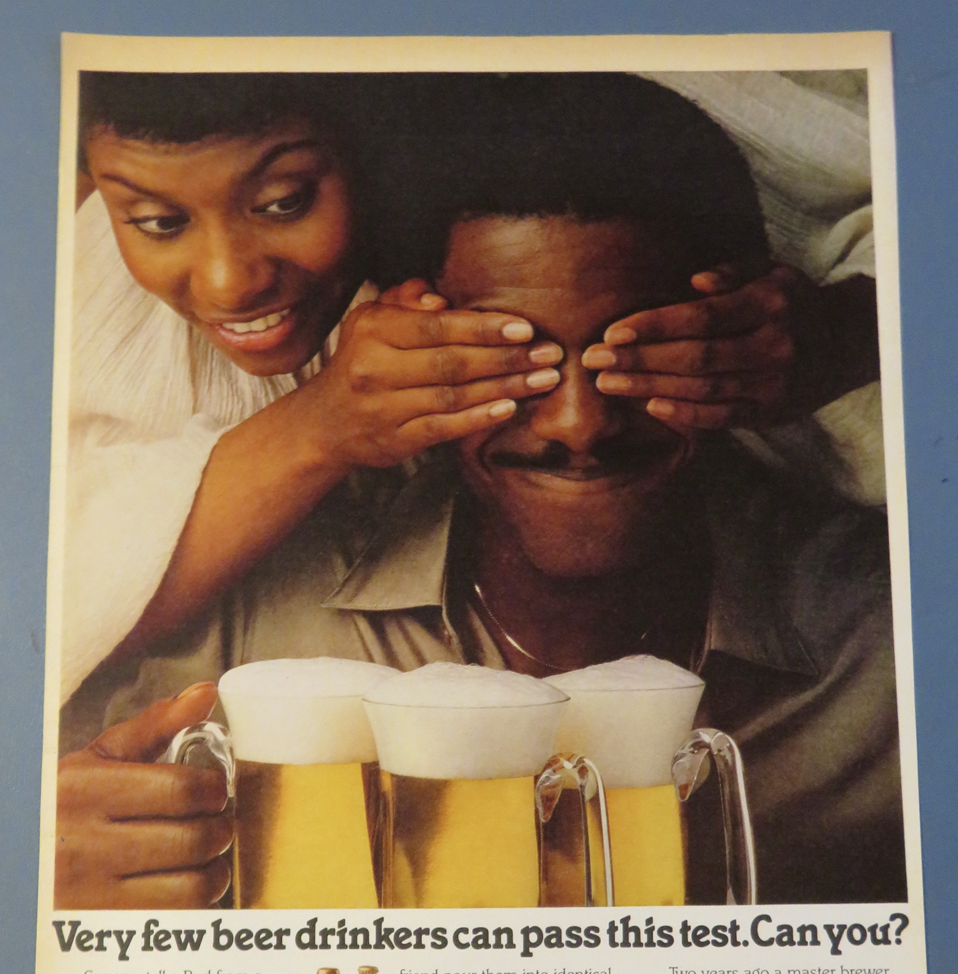 1980 Schlitz Beer with Woman Testing A Man With Beer