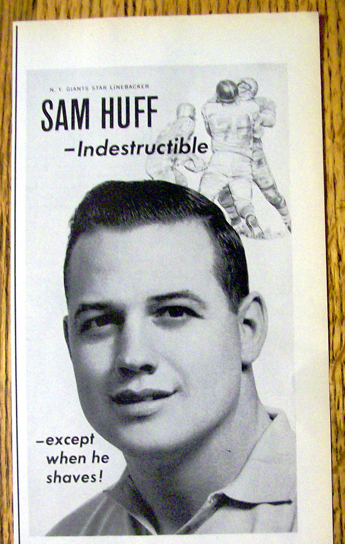 1963 Mennen Afta After Shave Lotion with Sam Huff