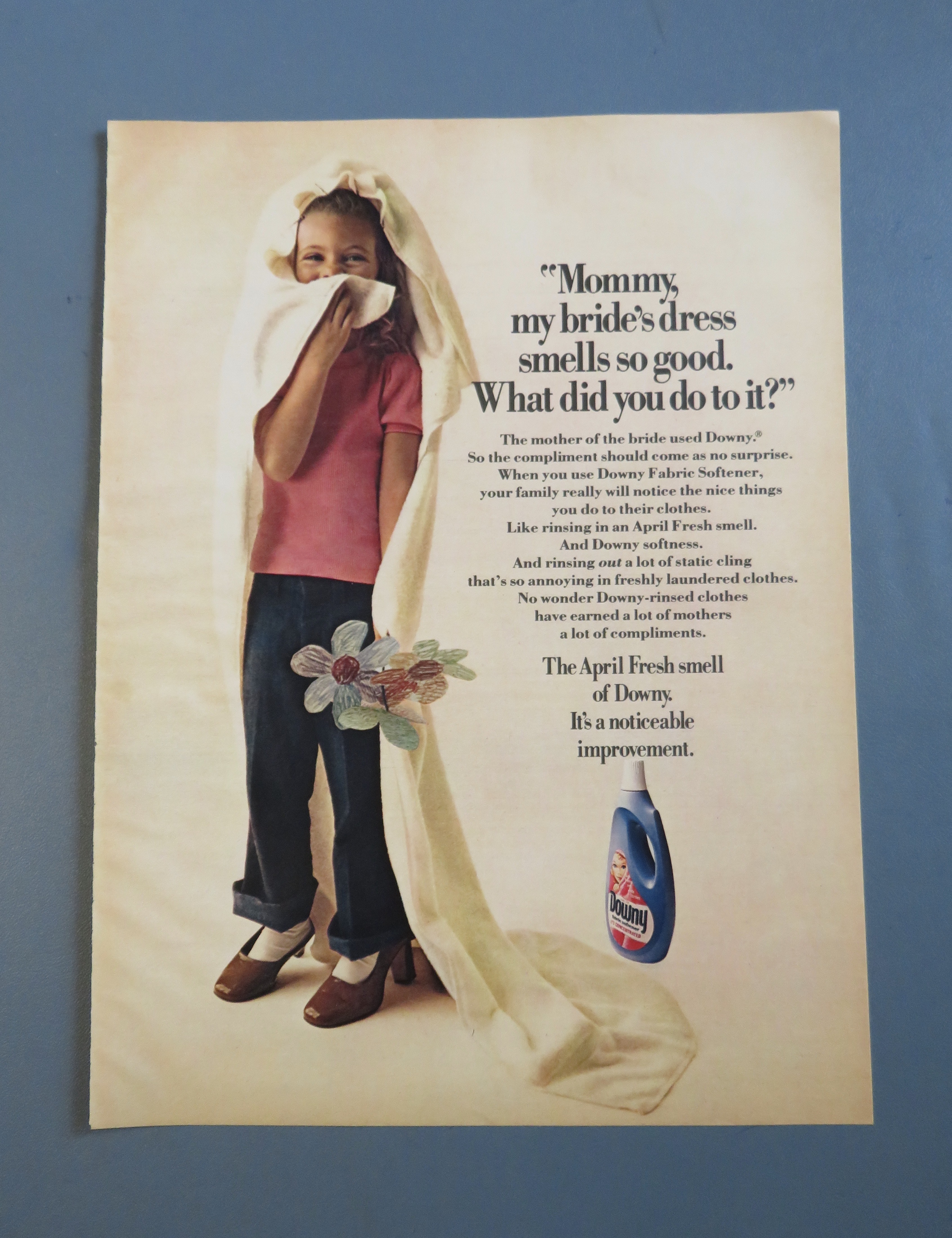 1976 Downy Fabric Softener with Girl Smelling Towel