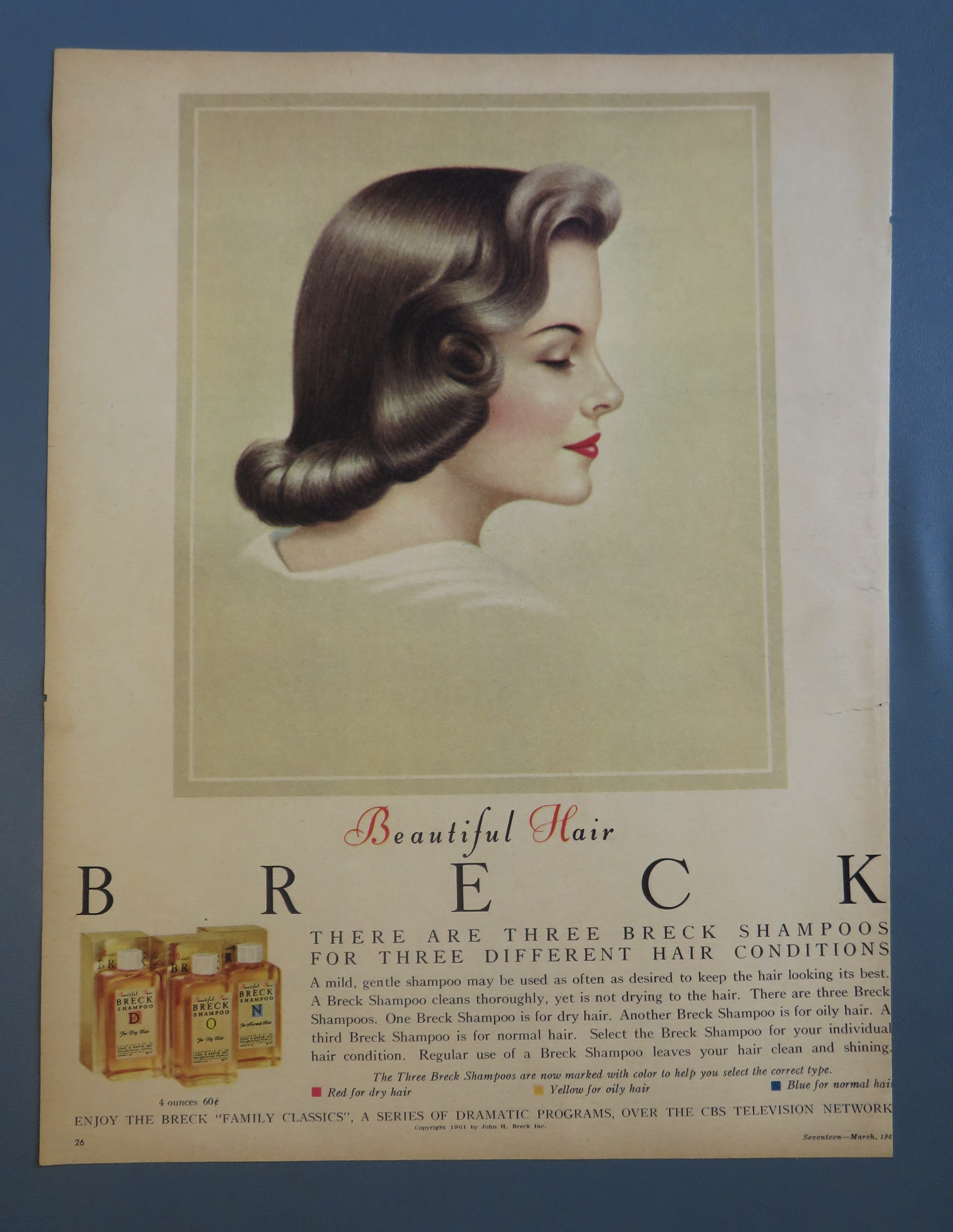 1961 Breck Shampoo with Lovely Brown Haired Woman