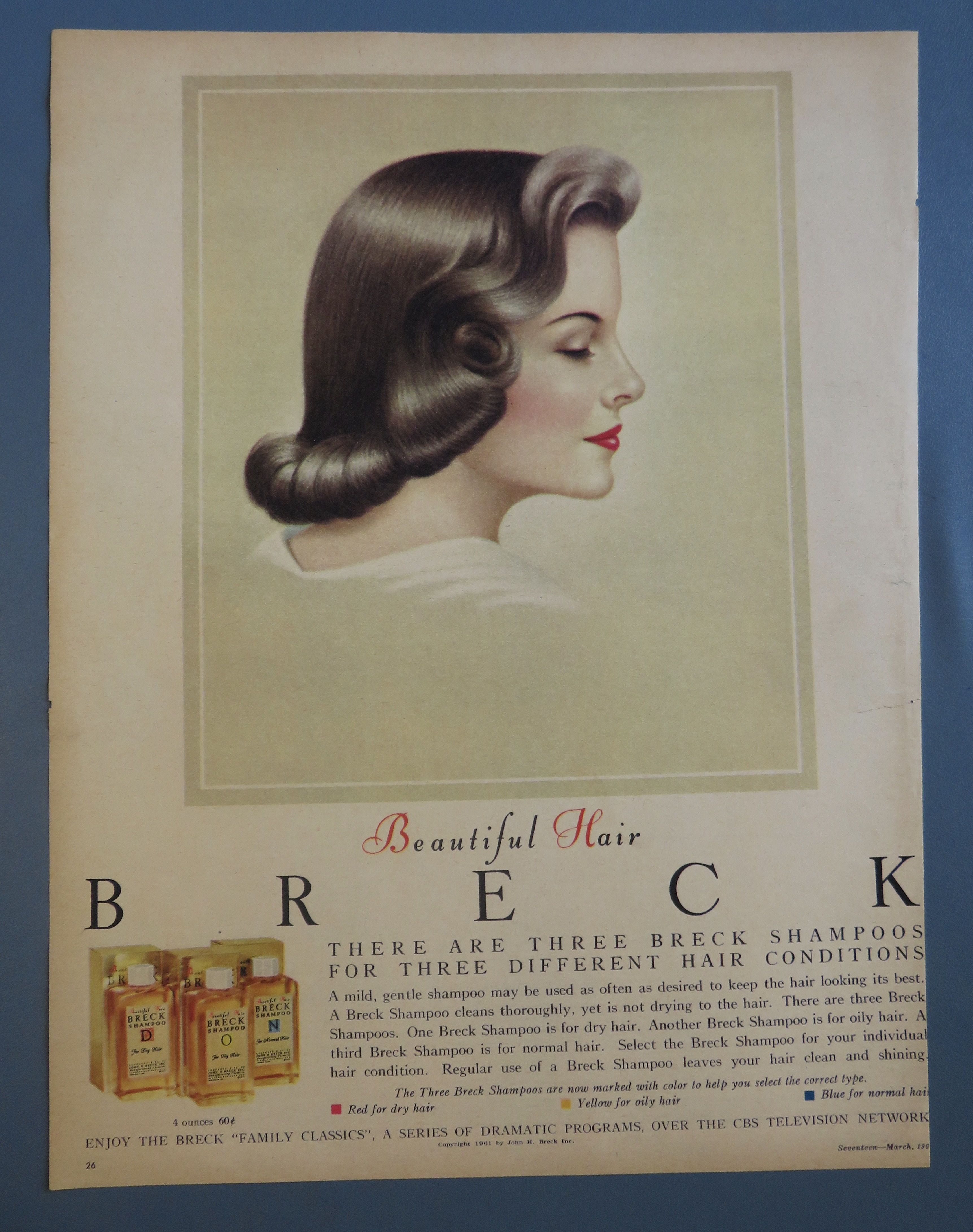 1961 Breck Shampoo with Lovely Brown Haired Woman