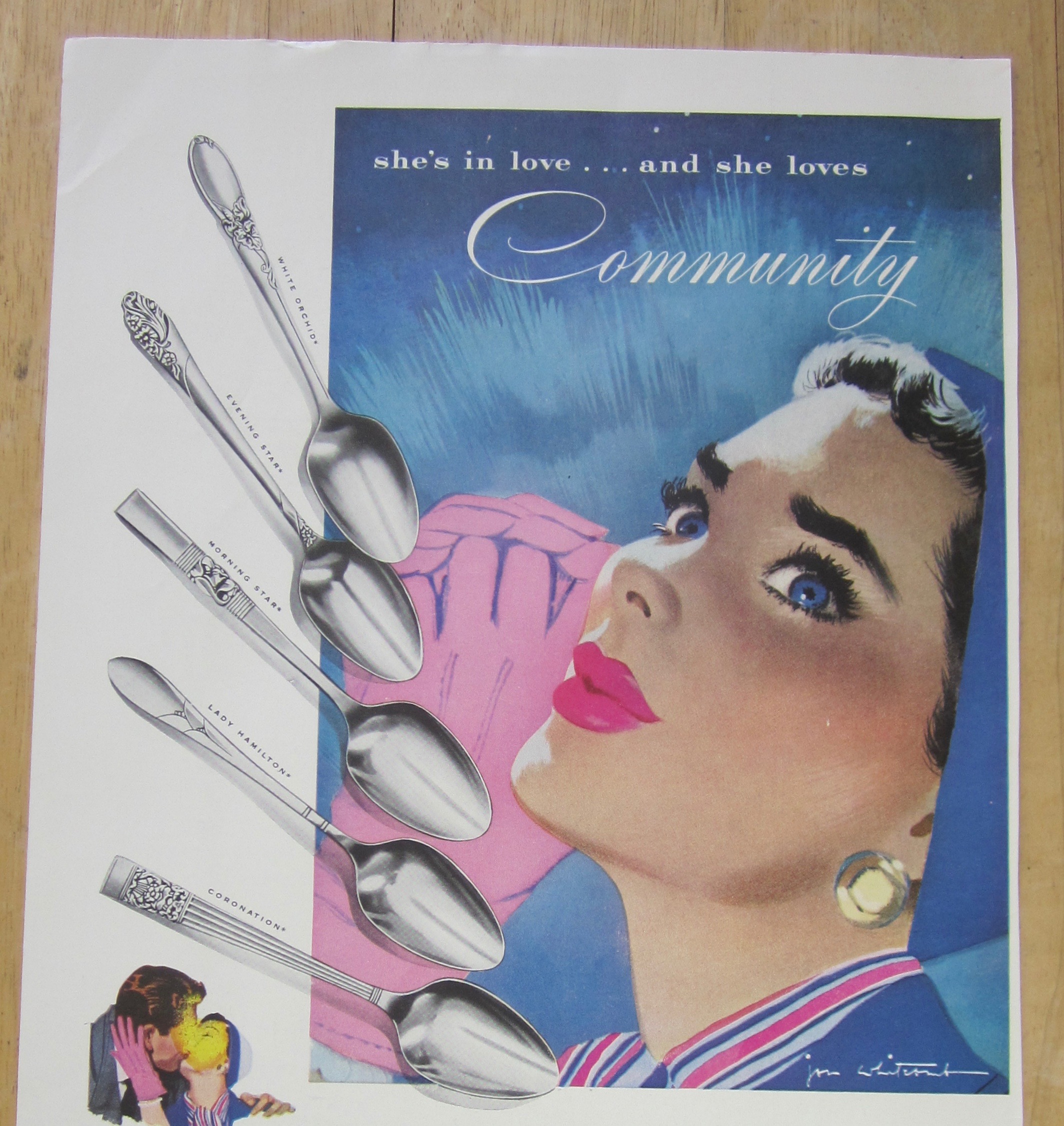 1953 Community Silverplate with Lovely Blue Eyed Woman
