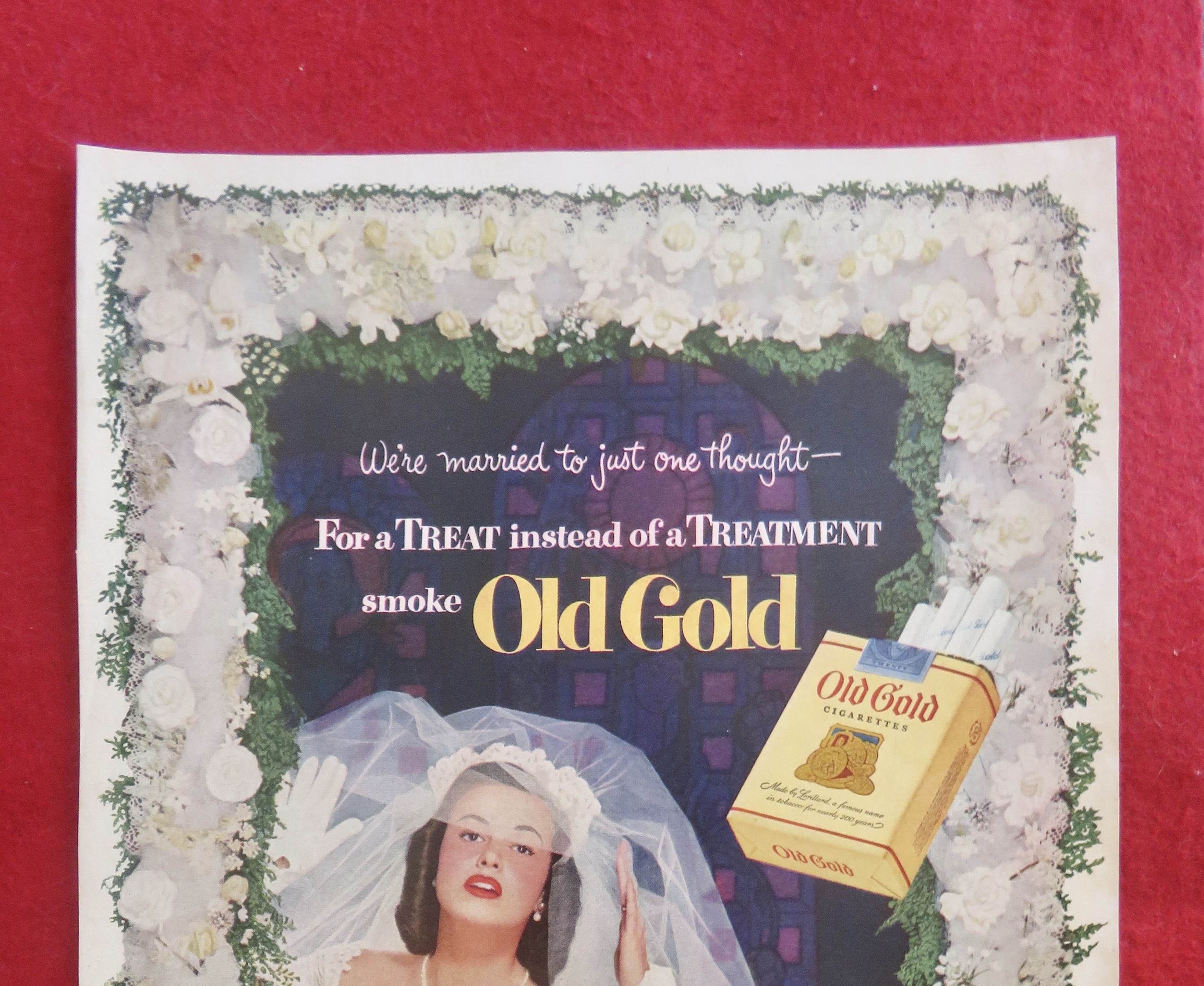 1952 Old Gold Cigarettes w/ Woman Dressed as a Bride