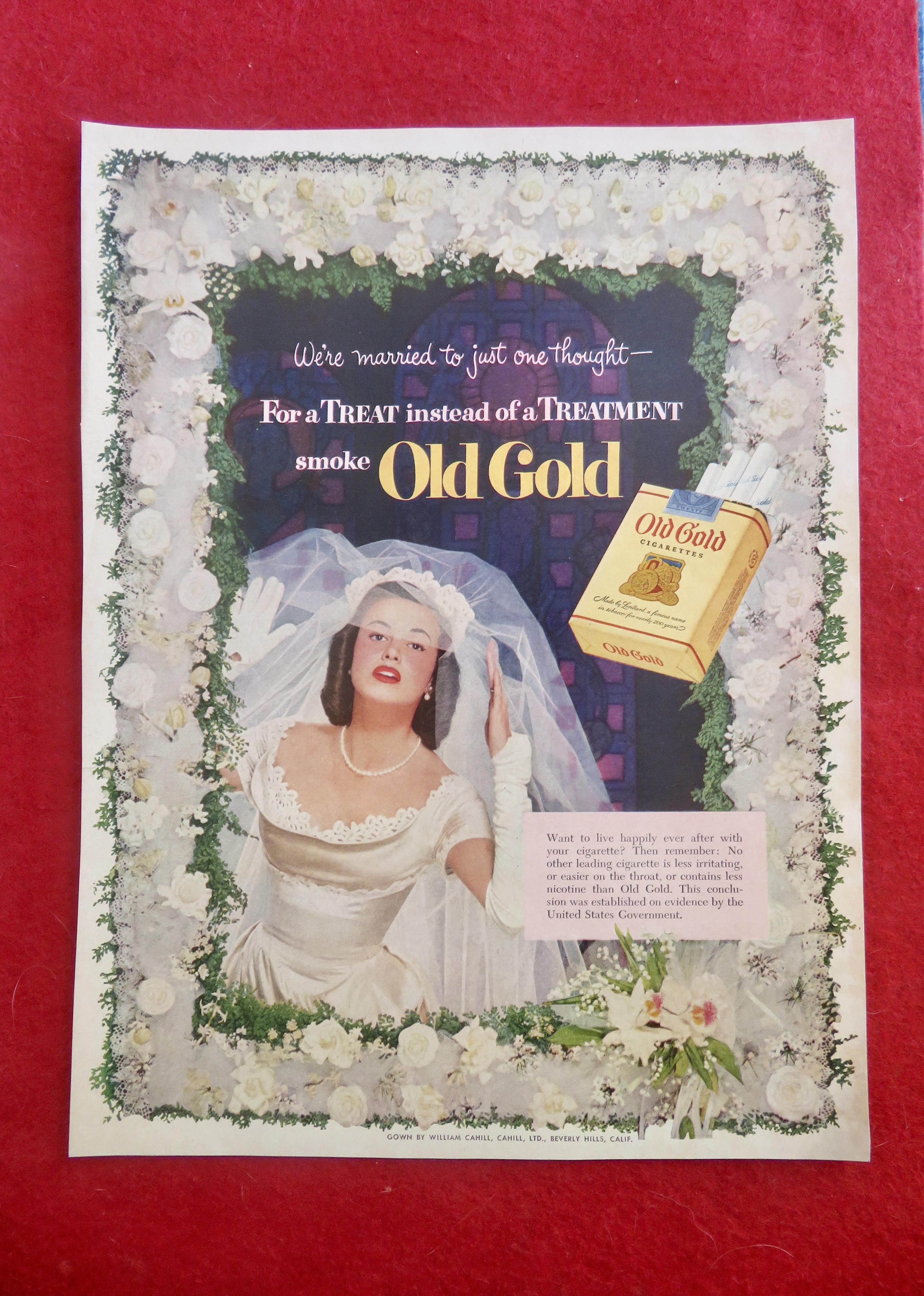 1952 Old Gold Cigarettes w/ Woman Dressed as a Bride