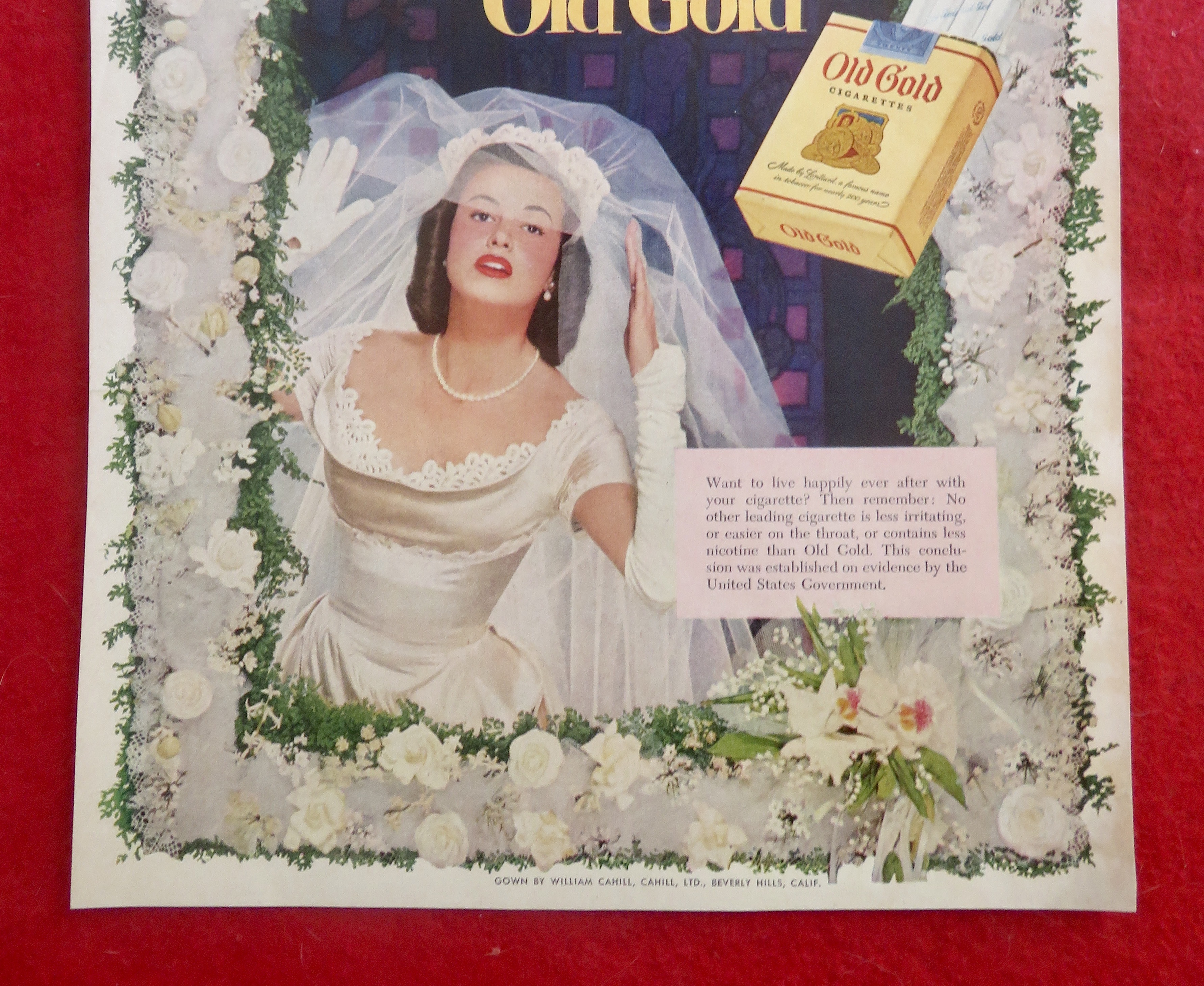 1952 Old Gold Cigarettes w/ Woman Dressed as a Bride