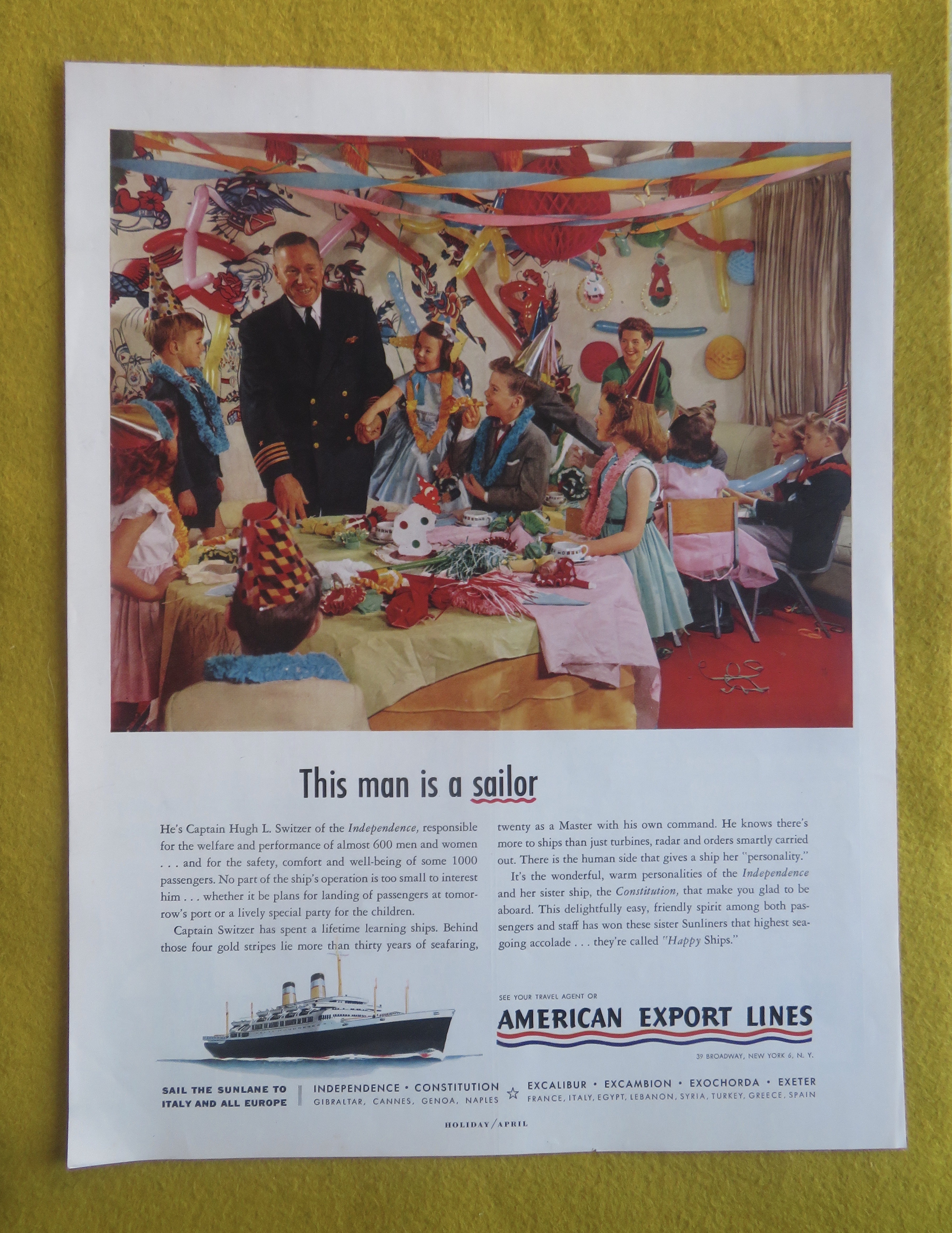 1957 American Export Lines with This Man Is A Sailor