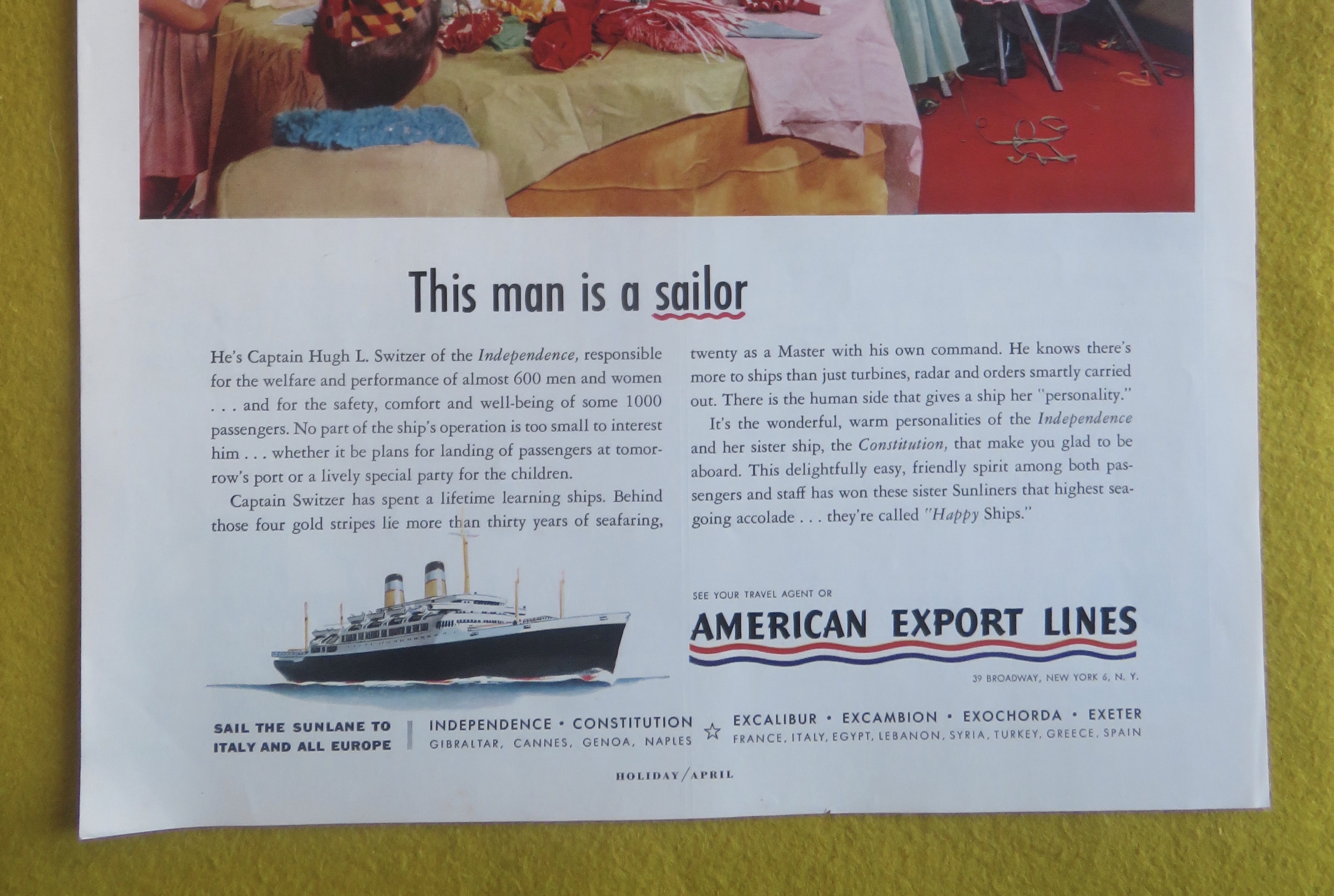 1957 American Export Lines with This Man Is A Sailor