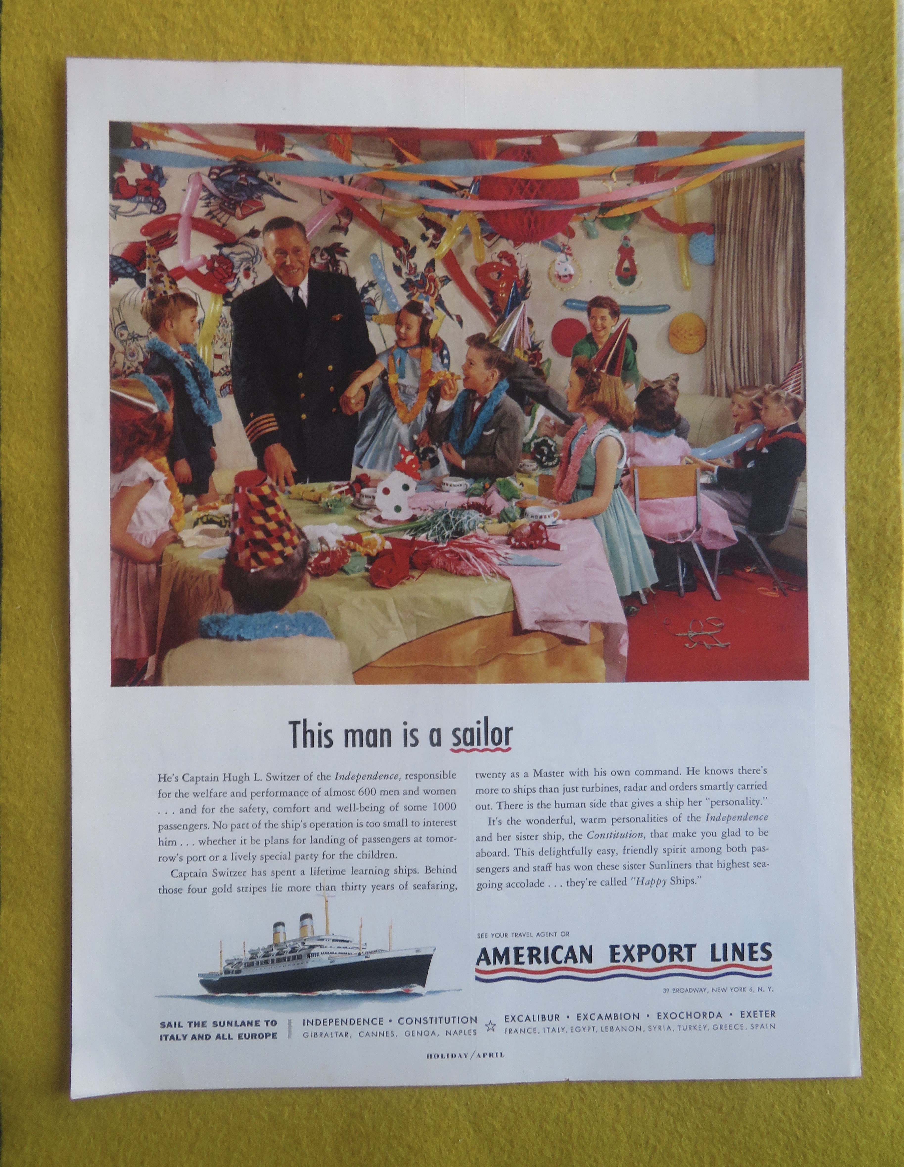 1957 American Export Lines with This Man Is A Sailor