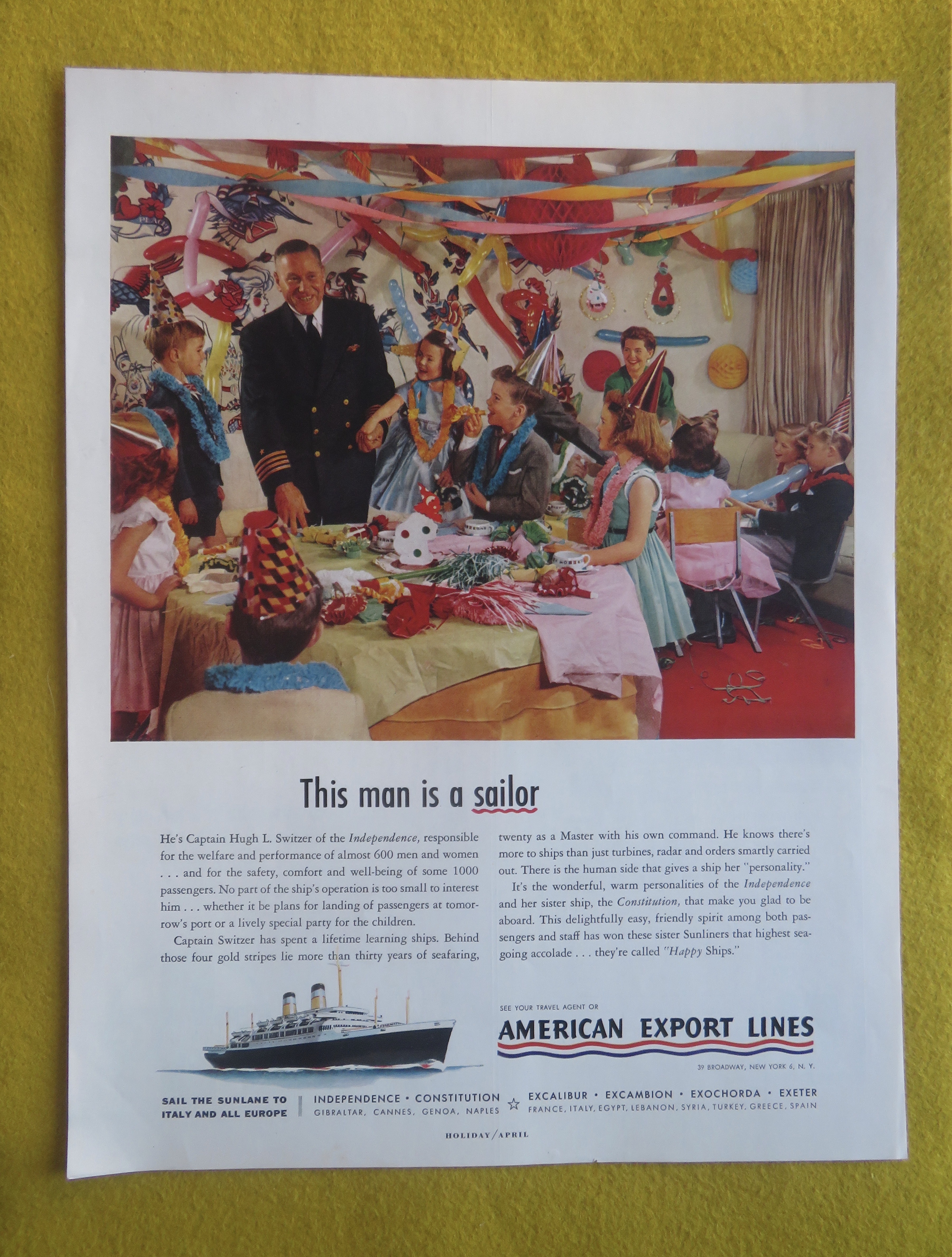 1957 American Export Lines with This Man Is A Sailor