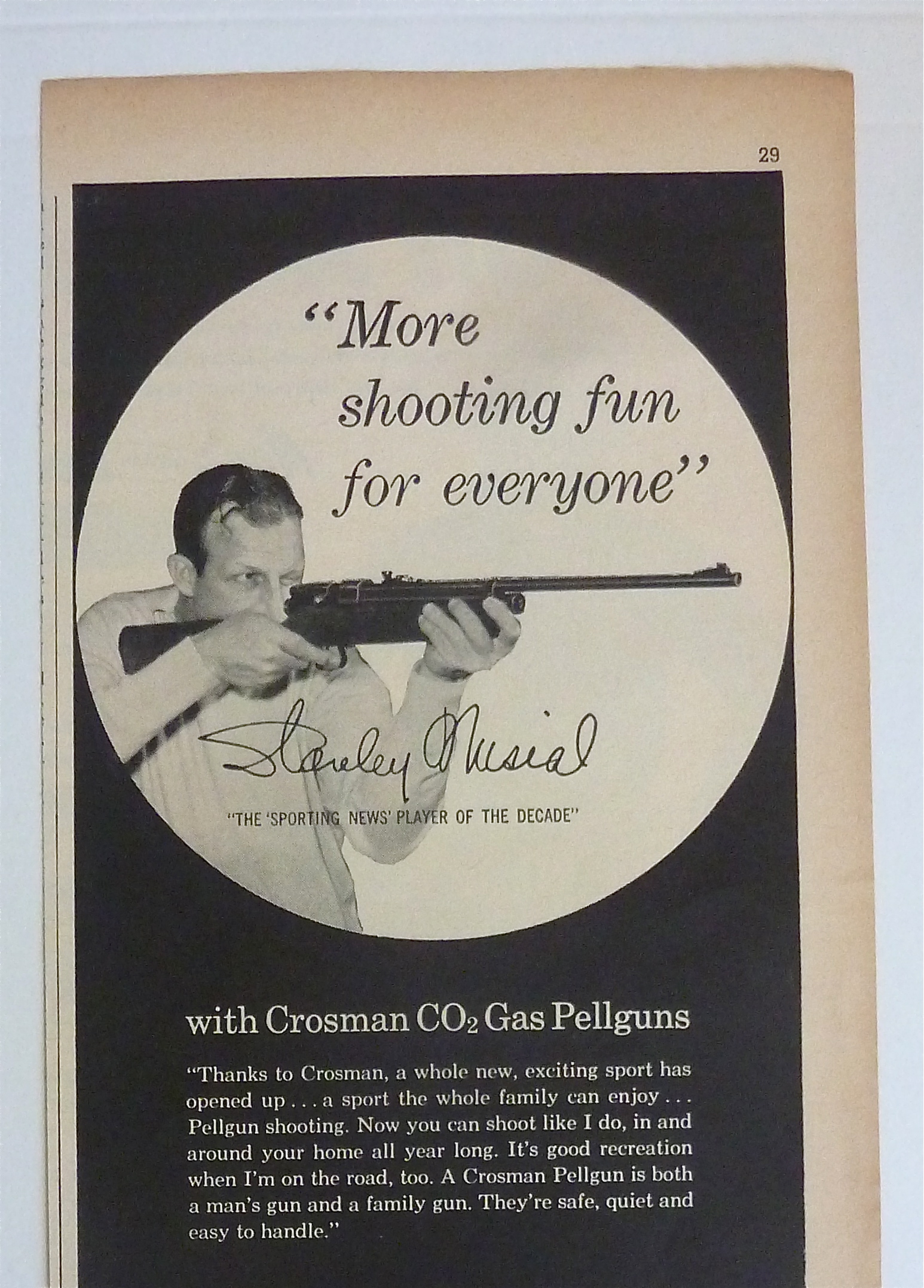 1959 Crosman Hahn Pellguns with Baseball's Stan Musial