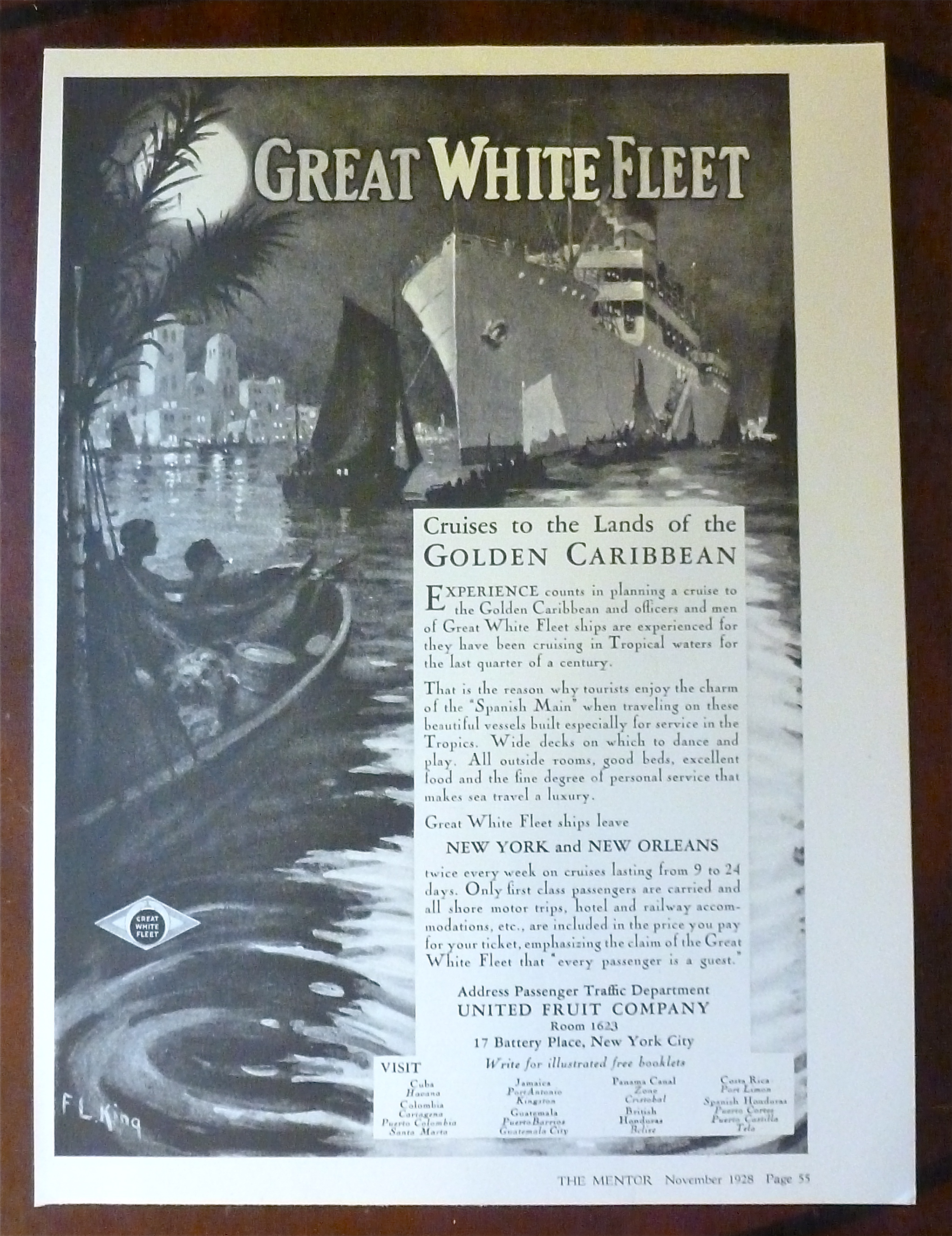 1928 Great White Fleet with Golden Caribbean
